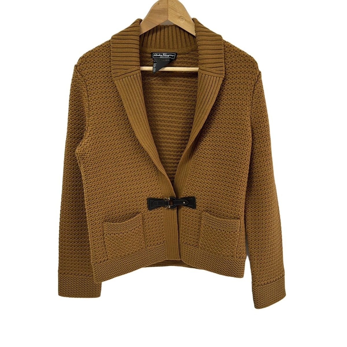 【中古】FERRAGAMO/SalvatoreFerragamo(サルバトーレフェラガモ) ジャケット 長袖/ニット/ガンチーニ/秋/冬 ブラウン