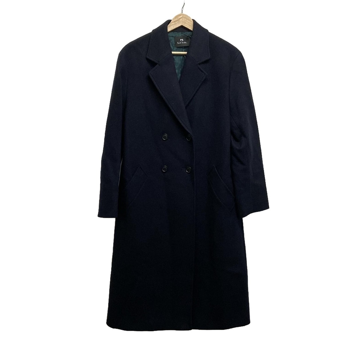 【中古】PaulSmith(ポールスミス) コート ウール/長袖/PS/冬/ロング丈 黒