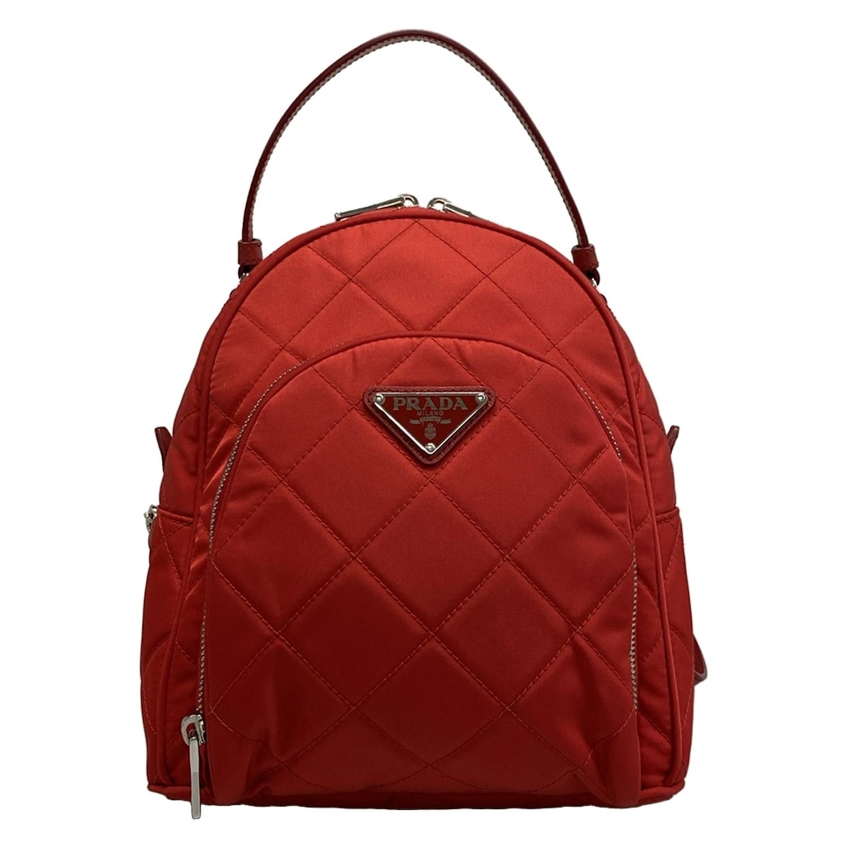 【新着】【中古】PRADA(プラダ) テスートインプントゥバックパック リュックサック キルティング ロッソ(レッド) レザー