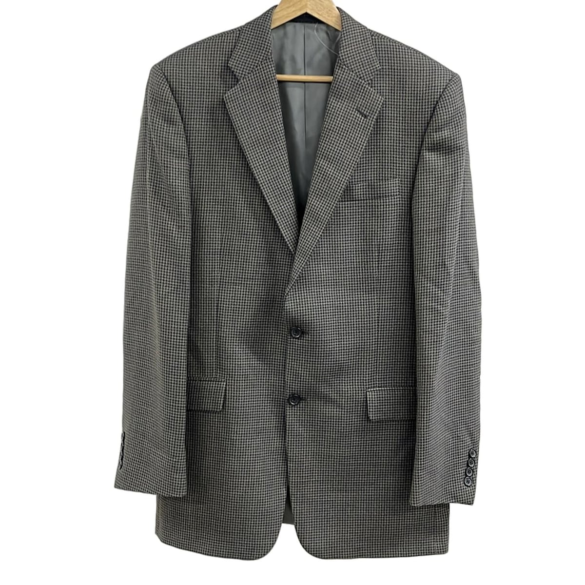 バーバリーロンドン　ラムレザーブルゾン　メガチェック　グレー　短丈　40 L バーバリーロンドン ラムレザーブルゾン メガチェック グレー 短丈 40