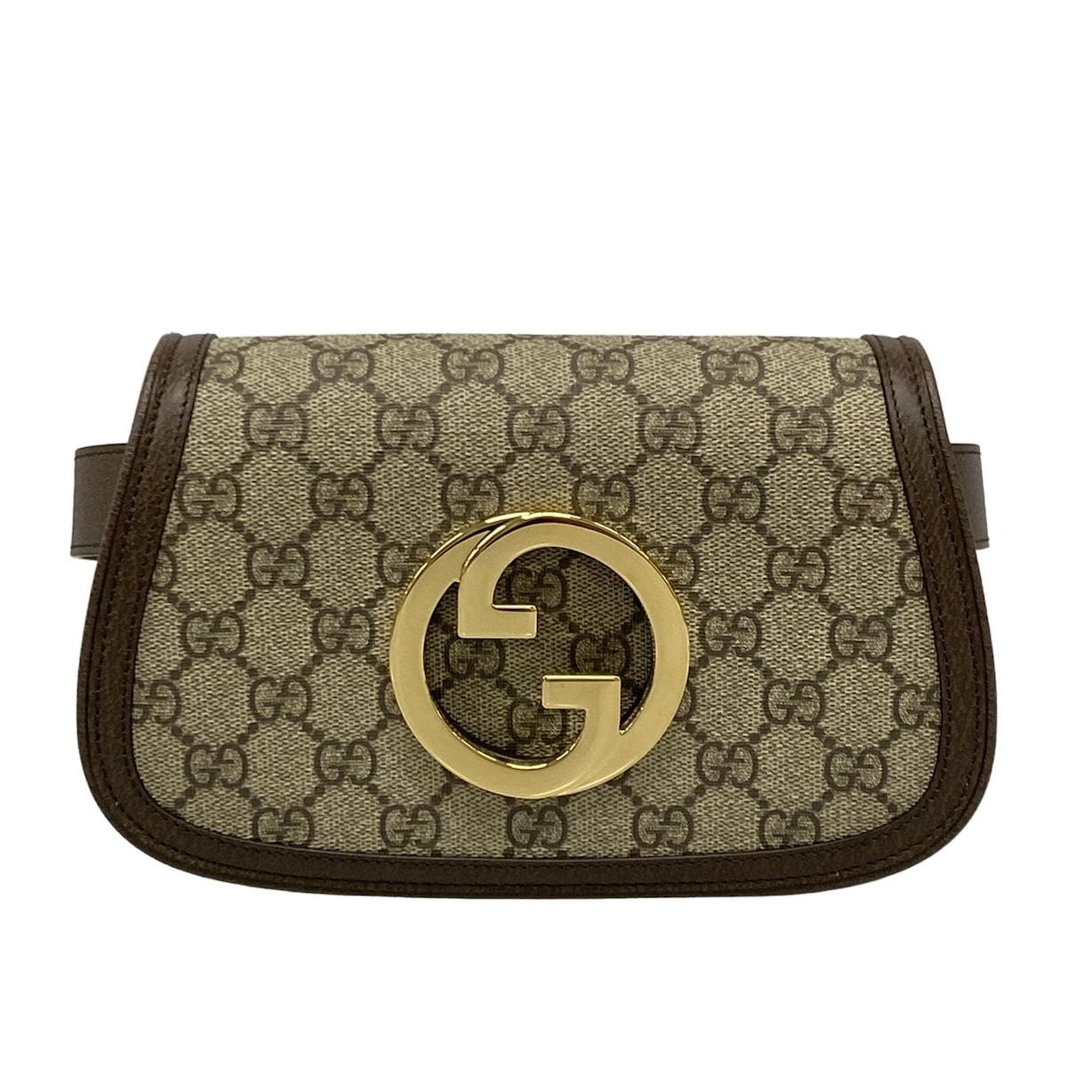 【中古】GUCCI(グッチ) インターロッキングG/GG足し加える・GGスプリーム 酉の方角車寄せ まっ黒い赤銅色×ベージュ なめし革