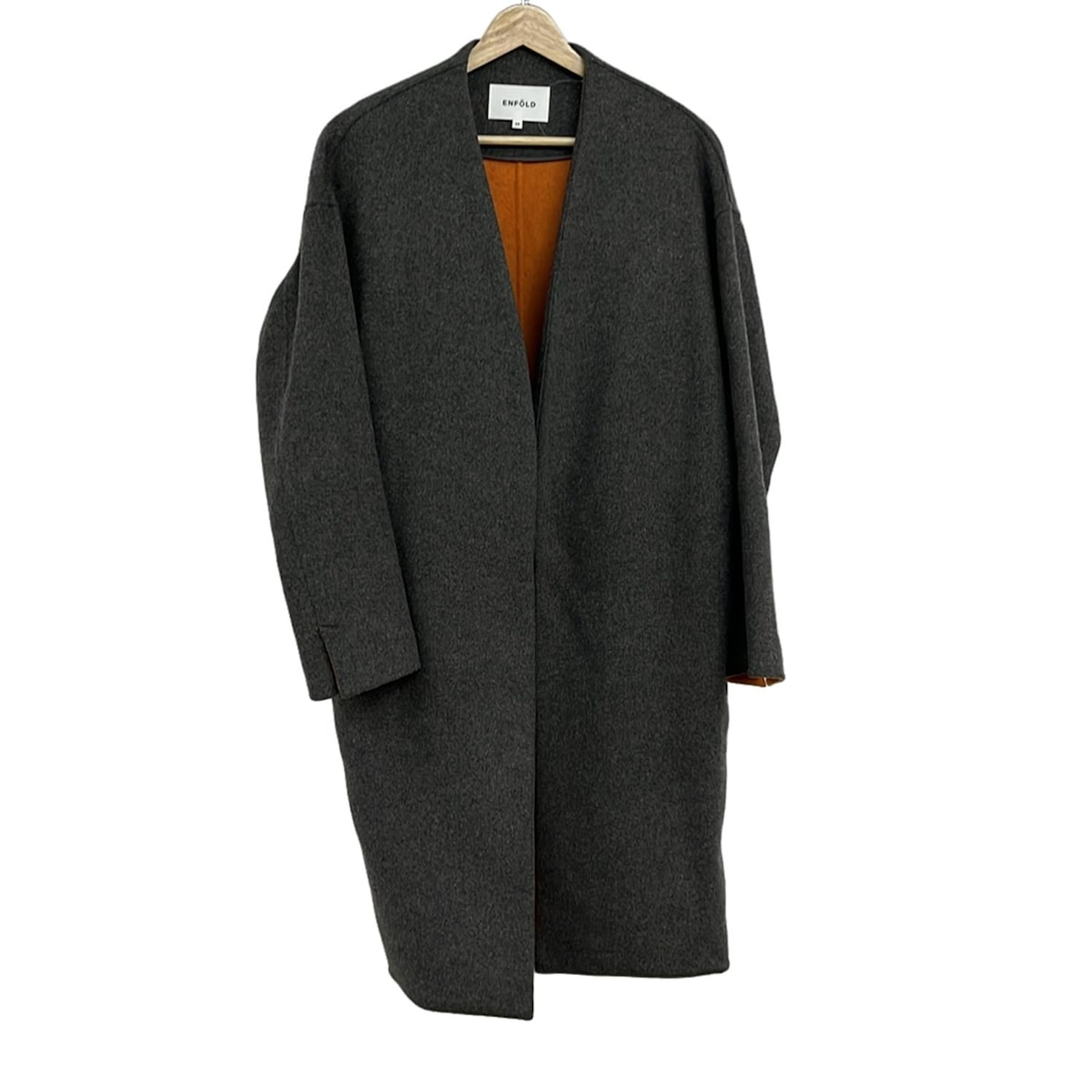 ENFOLD エンフォルド グレンチェック ノーカラーコート 36 エンフォルド 人気 完売 ノーカラー グレンチェック コート36