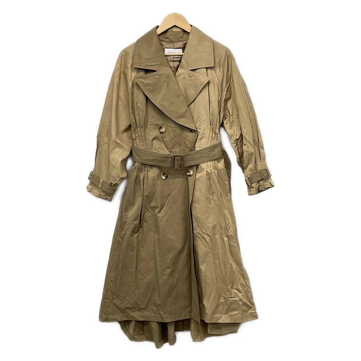 【中古】estella.K(エステラケー) トレンチコート 長袖/春/秋 ベージュ