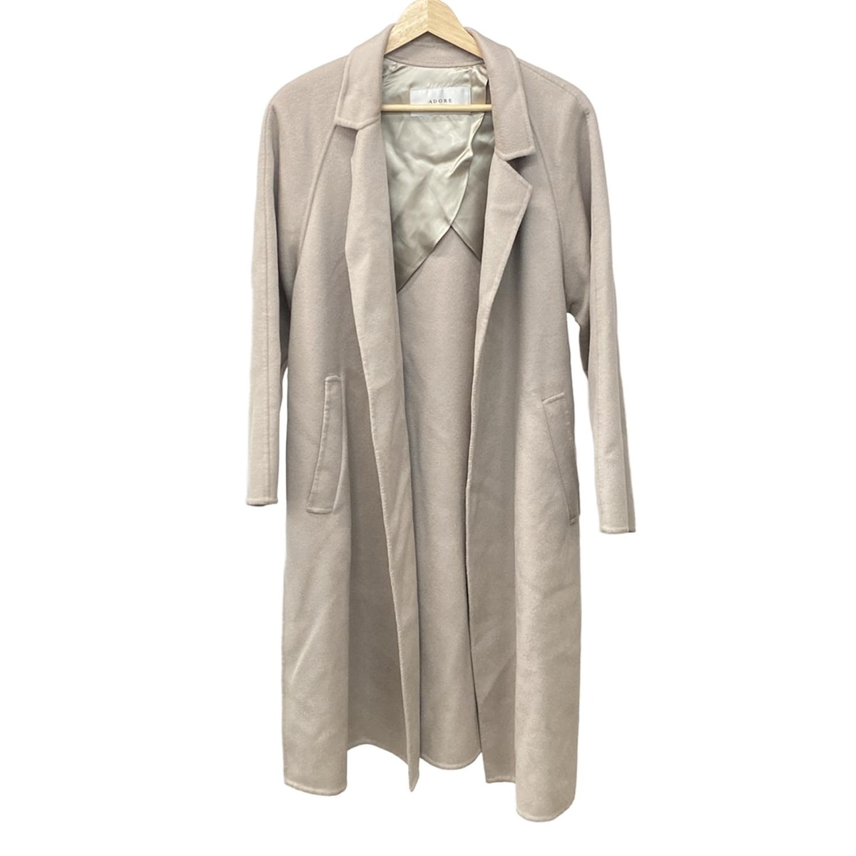 ADORE クレーターメルトンコート　ネイビー オーバーコート　38 ADORE クレーターメルトンコート ネイビー オーバーコート 38 ADORE