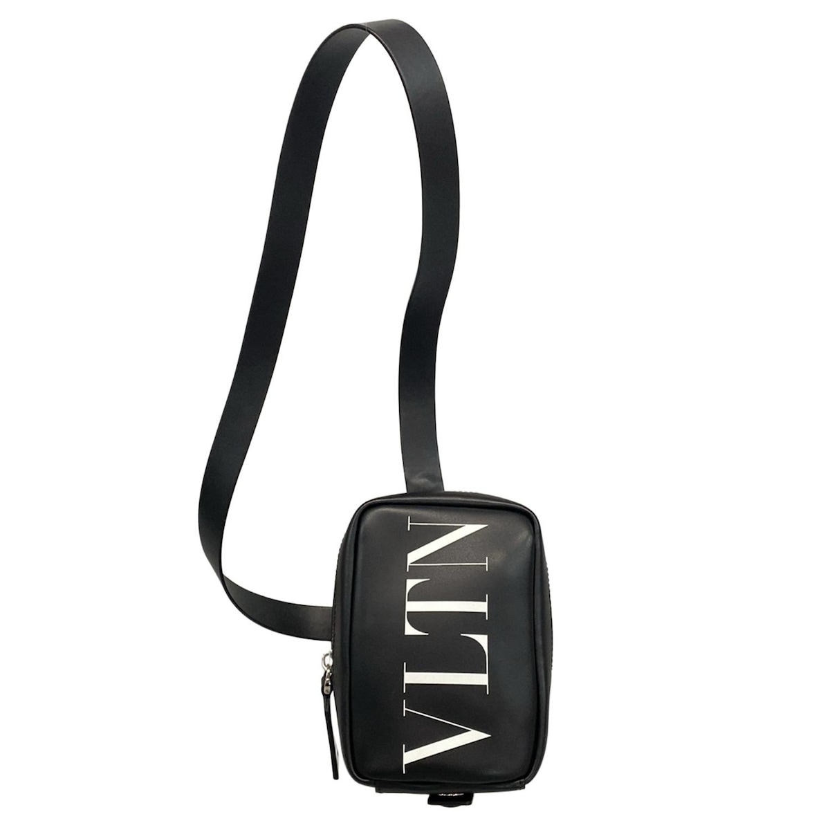【中古】VALENTINOGARAVANI(バレンチノガラバーニ) ワンショルダーバッグ VLTNロゴ 黒 レザー