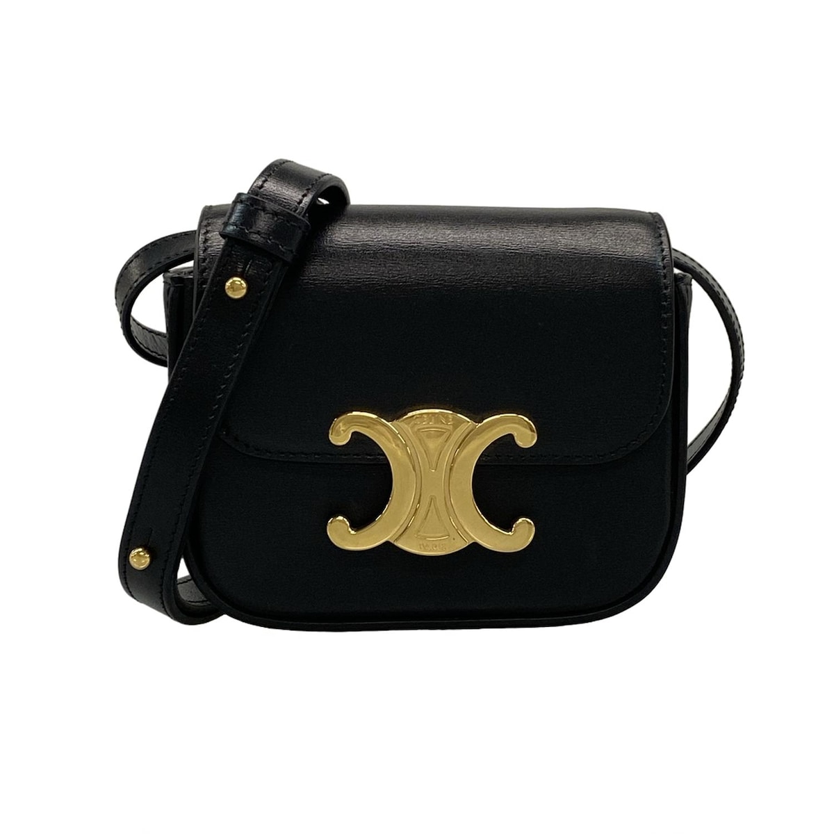 【中古】CELINE(セリーヌ) ミニ クロード ショルダーバッグ 黒