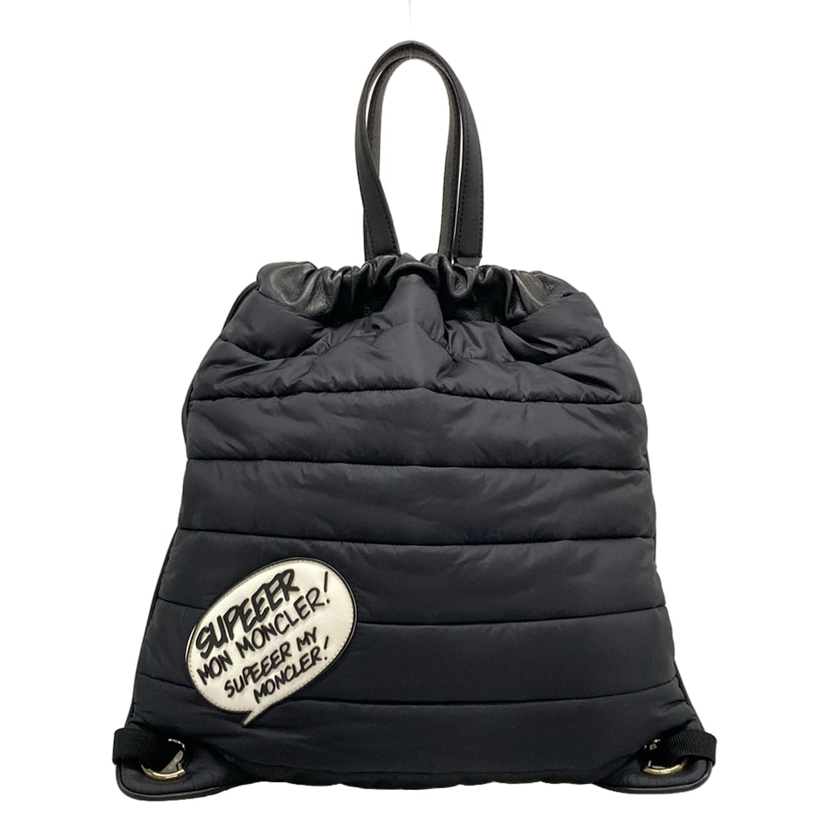 【中古】MONCLER(モンク線路) KINLY GM 背嚢 黒×白 なめし革