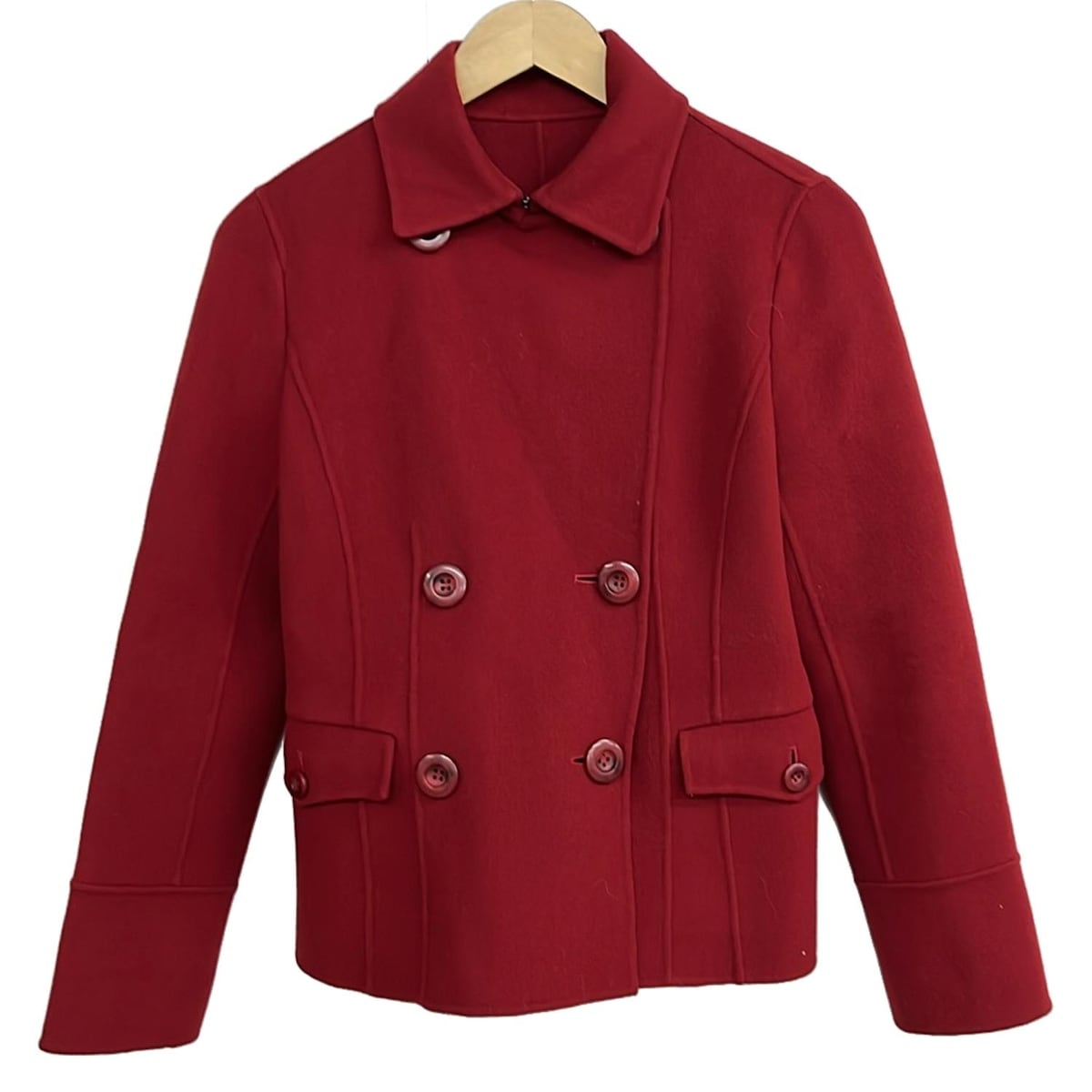【中古】Leilian(レリアン) コート 長袖/ショート丈/秋/冬 レッド