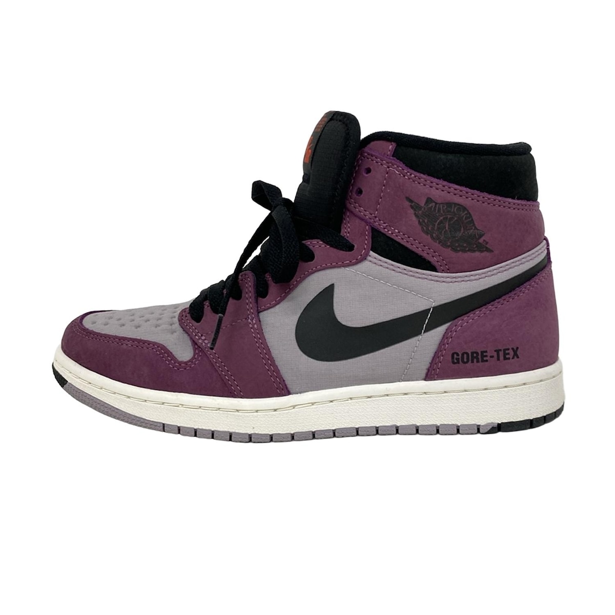 【中古】NIKE(ナイキ) エアジョーダン 1 エレメント スニーカー GORE-TEX ライトグレー×パープル×黒