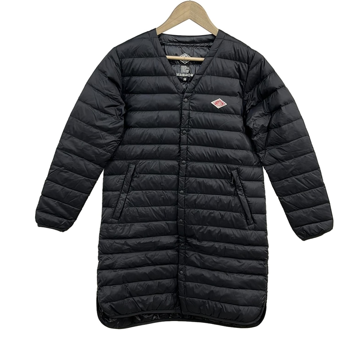 DANTON／Vネック　ロング丈　インナーダウン　ジャケット　紺　38サイズ DANTON／Vネック ロング丈 インナーダウン ジャケット 紺 38サイズ