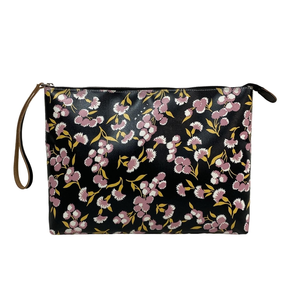 【新着】【中古】MARNI(マルニ) クラッチペダル御徒面子 花柄 黒×さくら色×マルチ なめし革