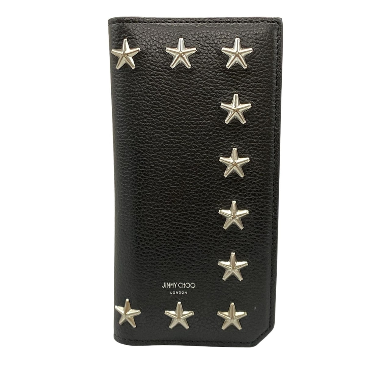 【新着】【中古】JIMMY CHOO(ジミーチュウ) クーパー 長財布 スタッズ 黒 レザー