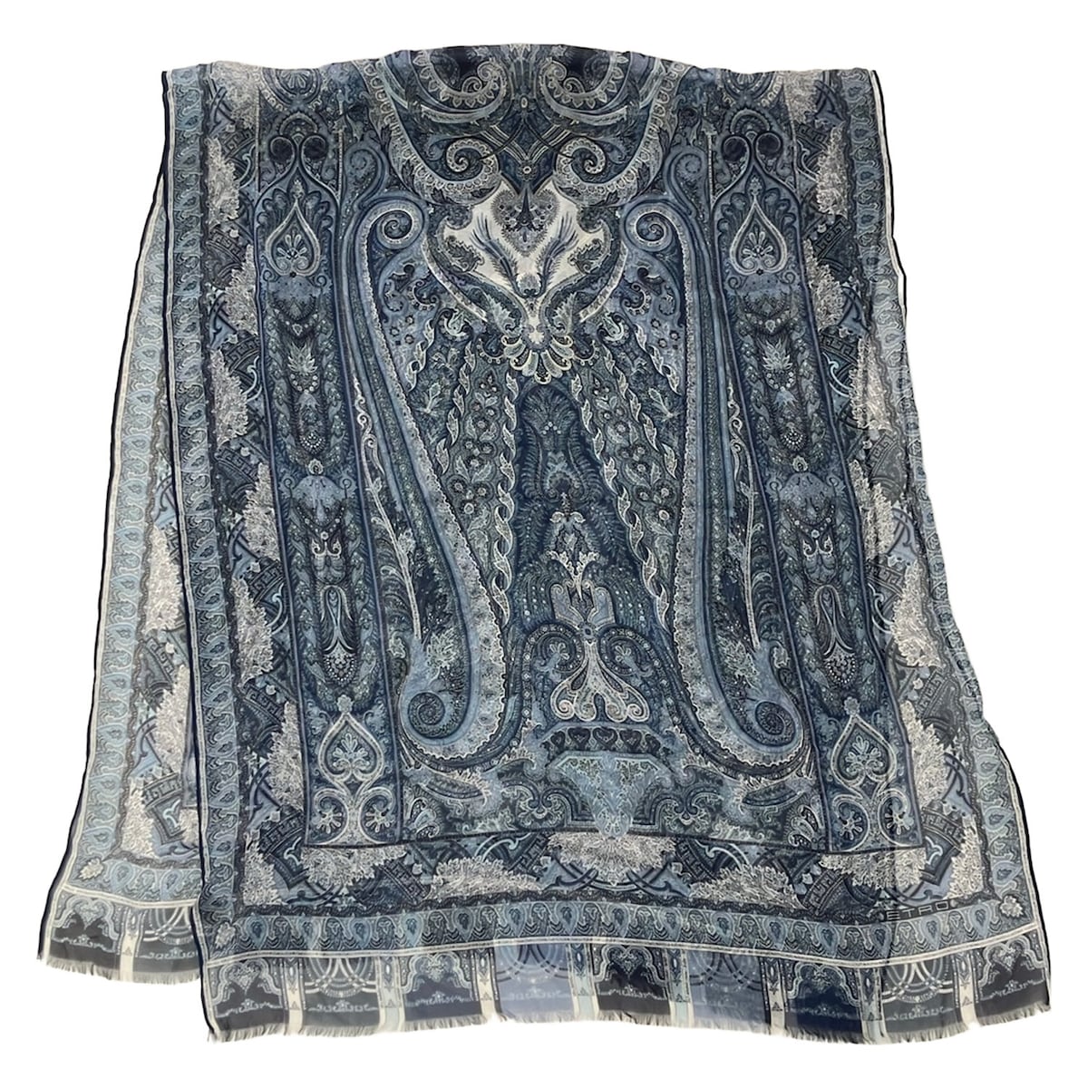 【新着】【中古】ETRO(エトロ) えり巻き ペイズリー柄 米国海軍×ともし火青み×マルチ