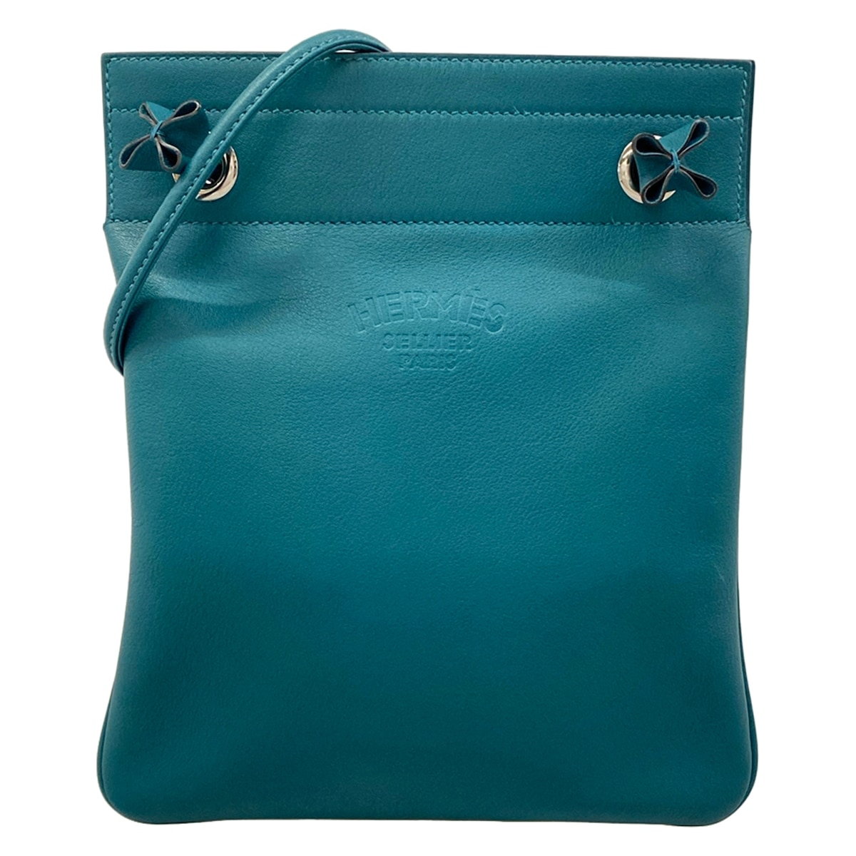 【新着】【中古】HERMES(エルメス) アリーヌミニ ショルダーバッグ しろがね色金具 ヴェールボスフォール