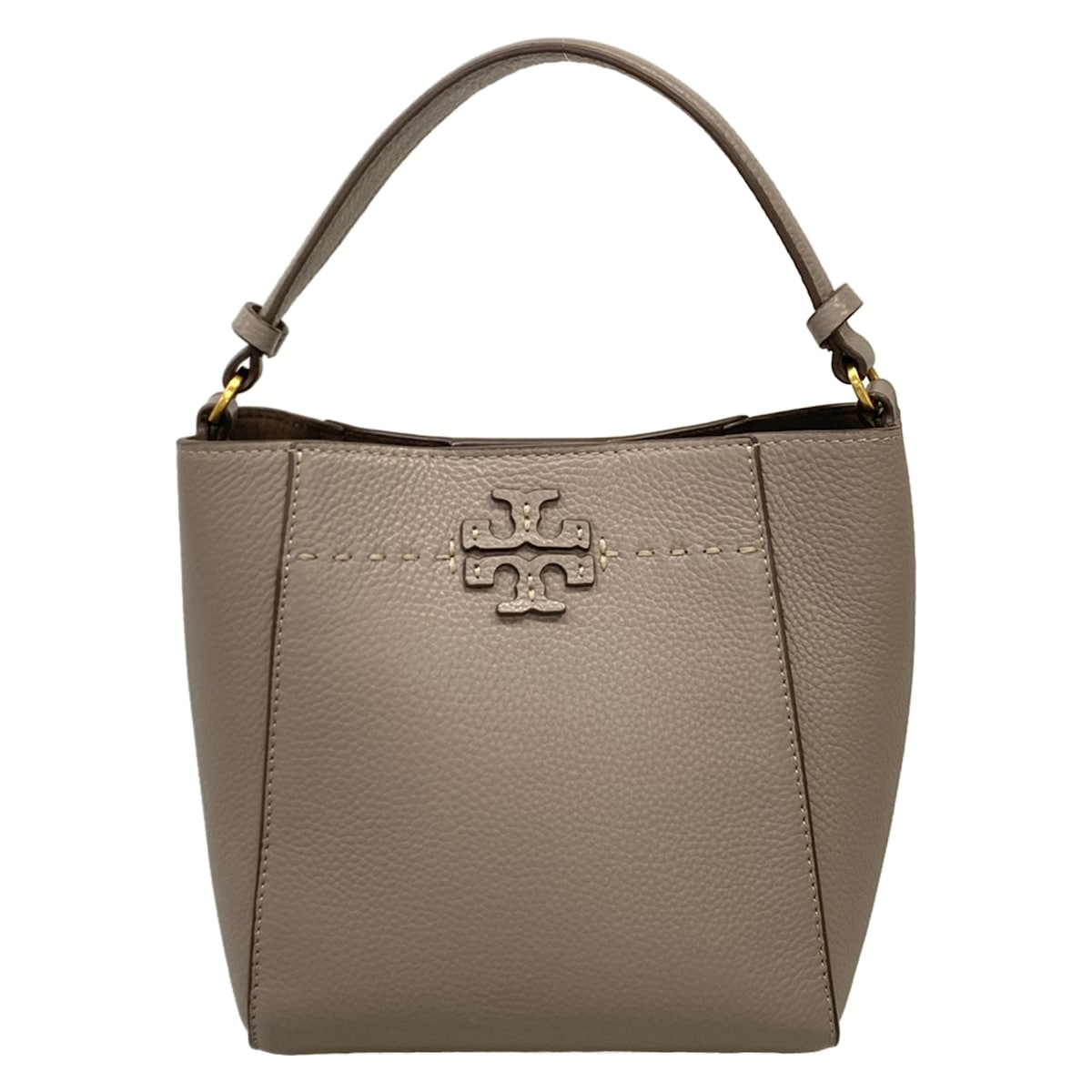 【新着】【中古】TORY BURCH(トリーバーチ) マックグロー スモール 井戸釣瓶御徒面子 ハンドバック 薄墨色 なめし革