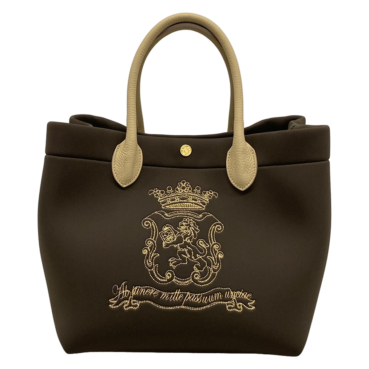 【中古】AccessoiresDeMademoiselle(ADMJ)(アクセソワ・ドゥ・マドモワゼル) トートバッグ ダークブラウン&times;ベージュ レザー｜ブランディア　店