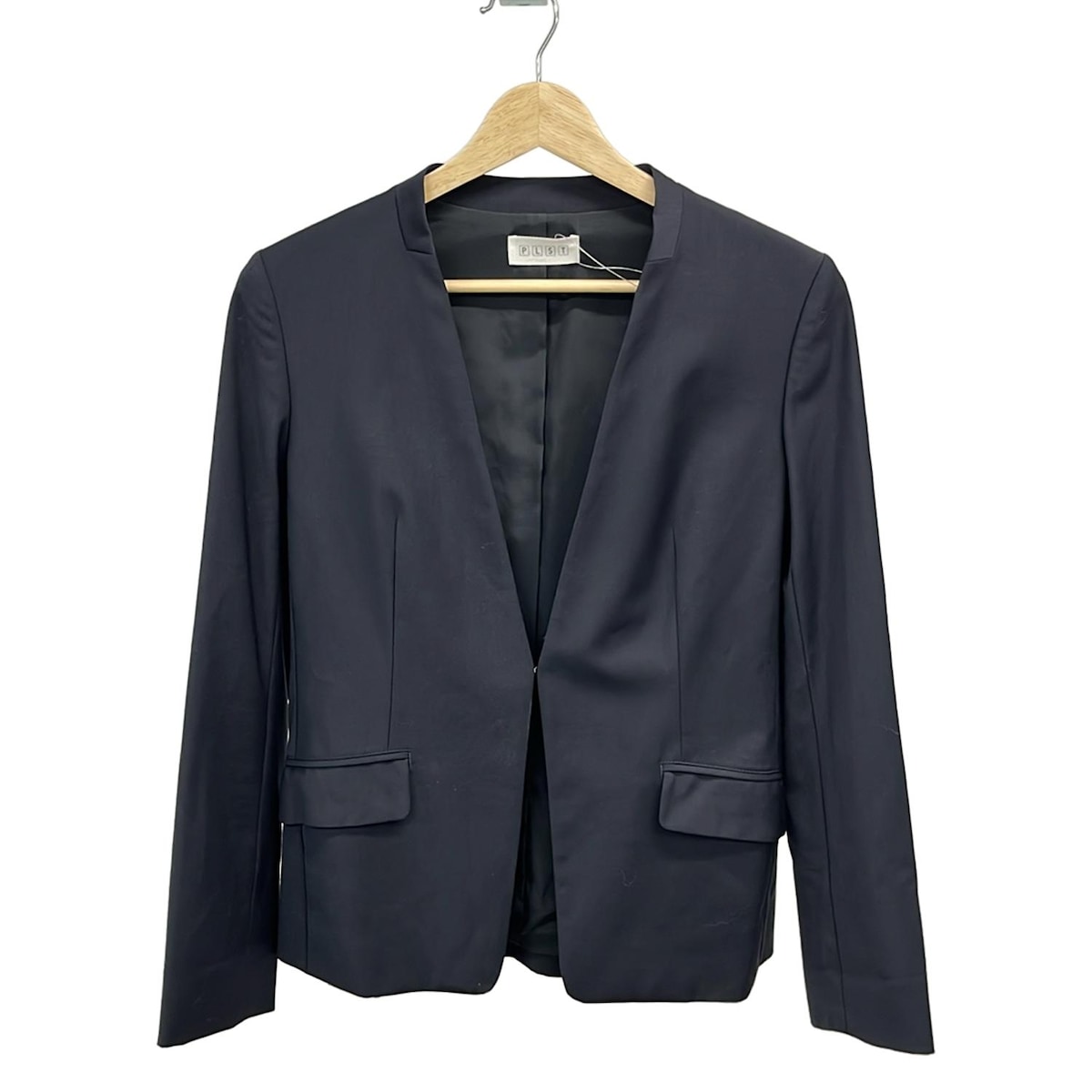 楽天市場】PLST プラステ スーツ ネイビー 紺 ノーカラージャケット XS