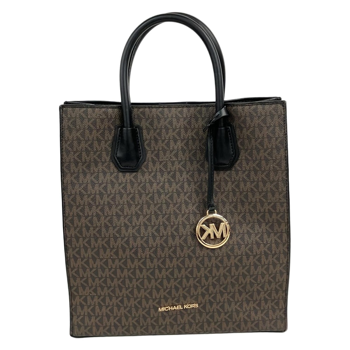 【中古】MICHAEL KORS(マイケルコース) トートバッグ ダークブラウン×ブラウン×黒 レザー