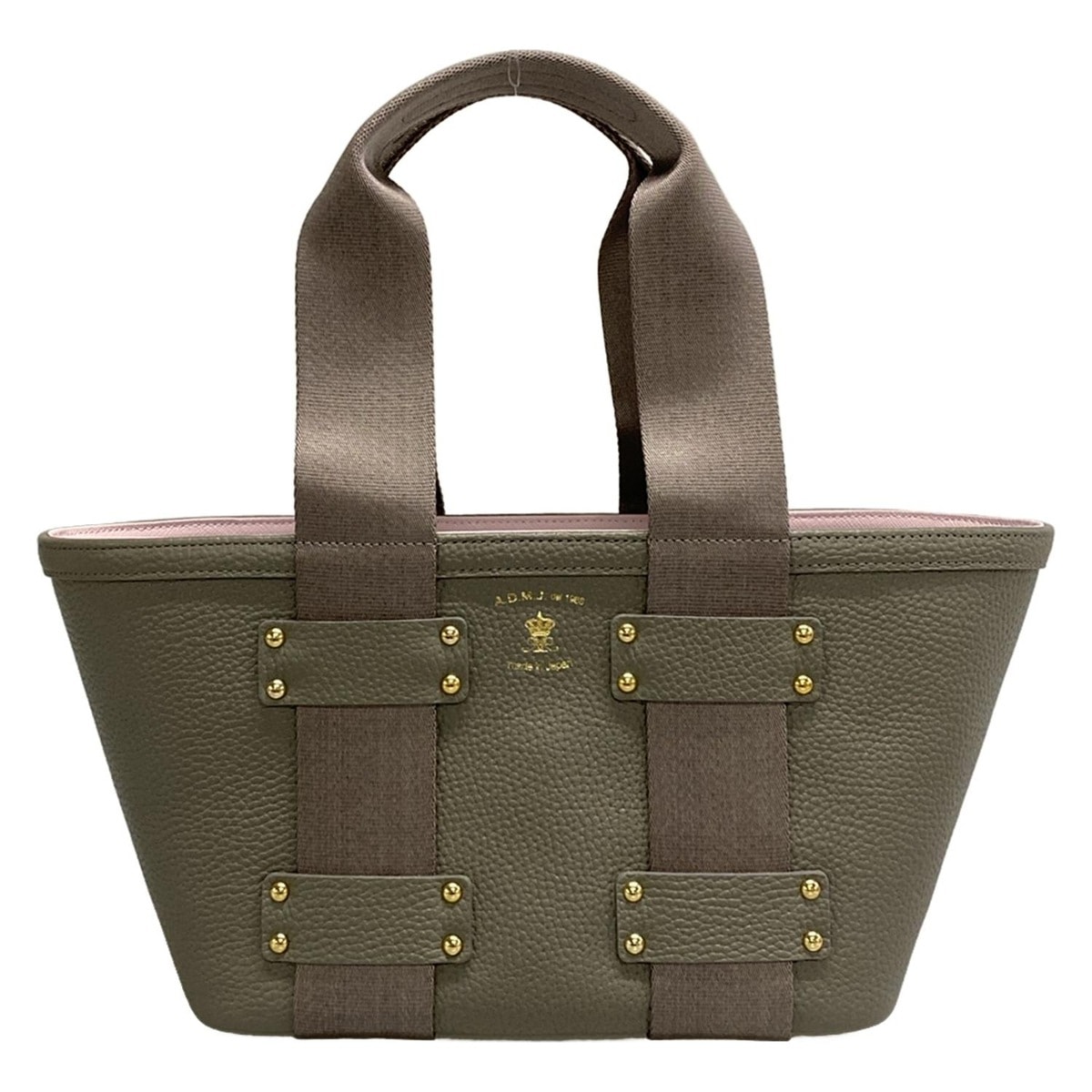 【新着】【中古】AccessoiresDeMademoiselle(ADMJ)(アクセソワ・ドゥ・マドモワゼル) トートバッグ グレーベージュ レザー