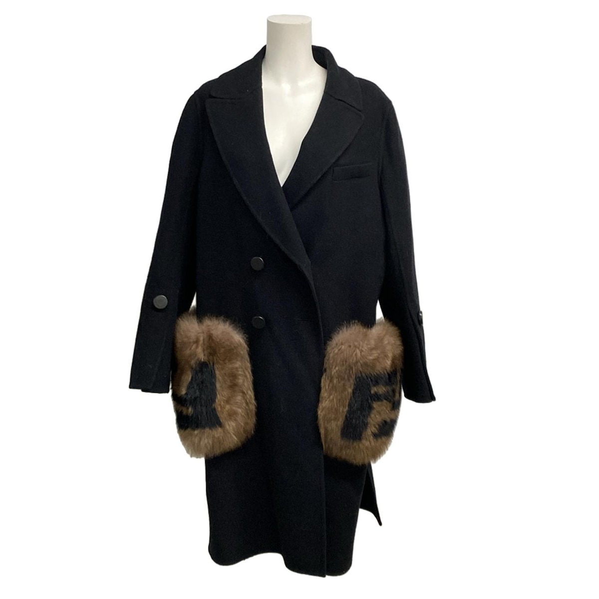 楽天市場】【中古】FENDIカシミヤコート FF8941 W18 キャメル サイズ