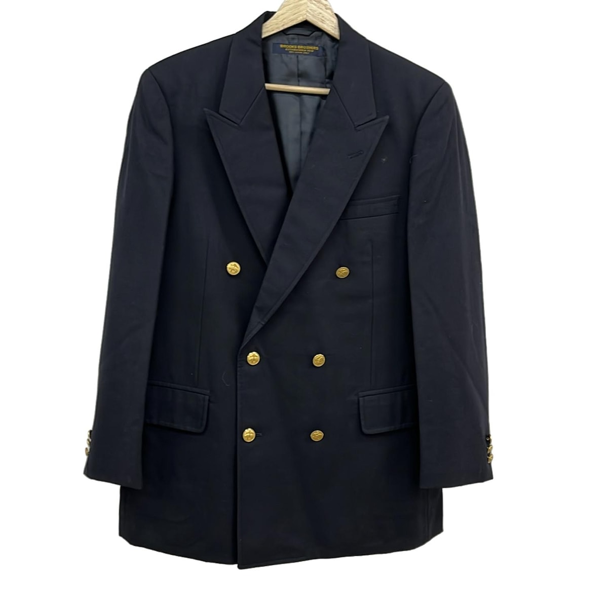 【中古】BrooksBrothers(ブルックスブラザーズ) ジャケット 長袖/ダブル/春/秋 ダークネイビー