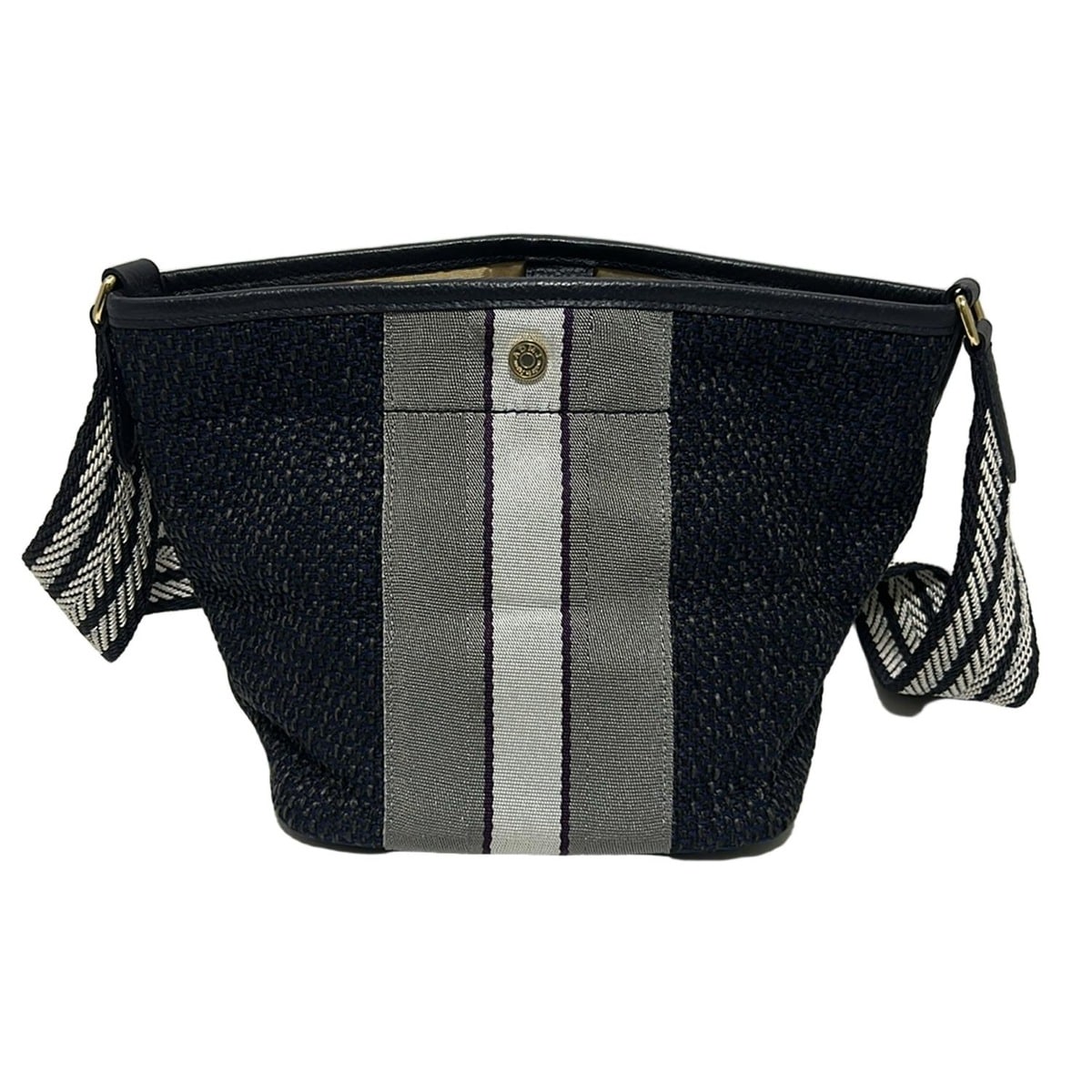 【新着】【中古】AccessoiresDeMademoiselle(ADMJ)(アクセソワ・ドゥ・マドモワゼル) ショルダーバッグ ネイビー×グレー×マルチ レザー