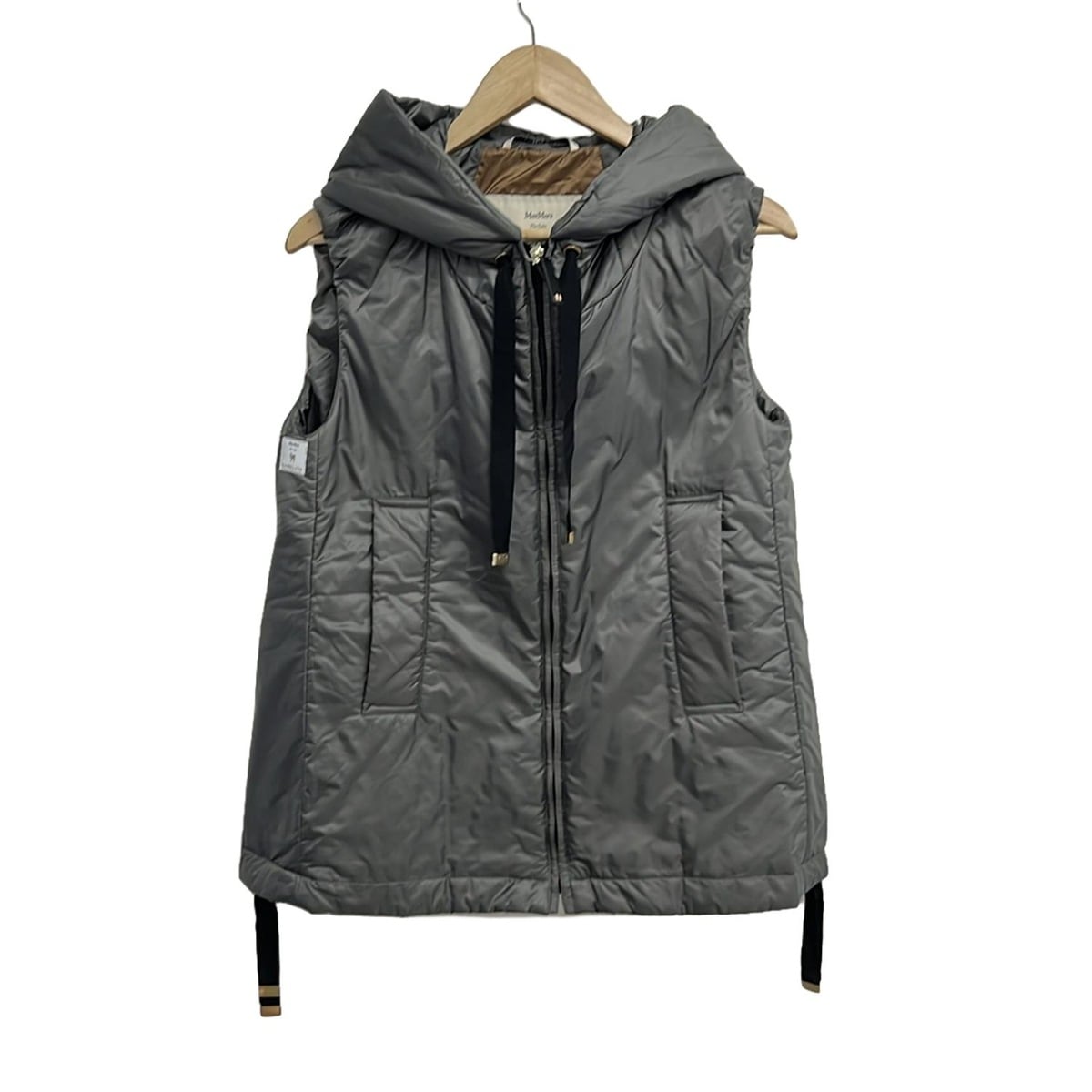 【中古】Max Mara(マックスマーラ) ダウンベスト The Cube/ジップアップ/冬物 ダークグレー｜ブランディア　店