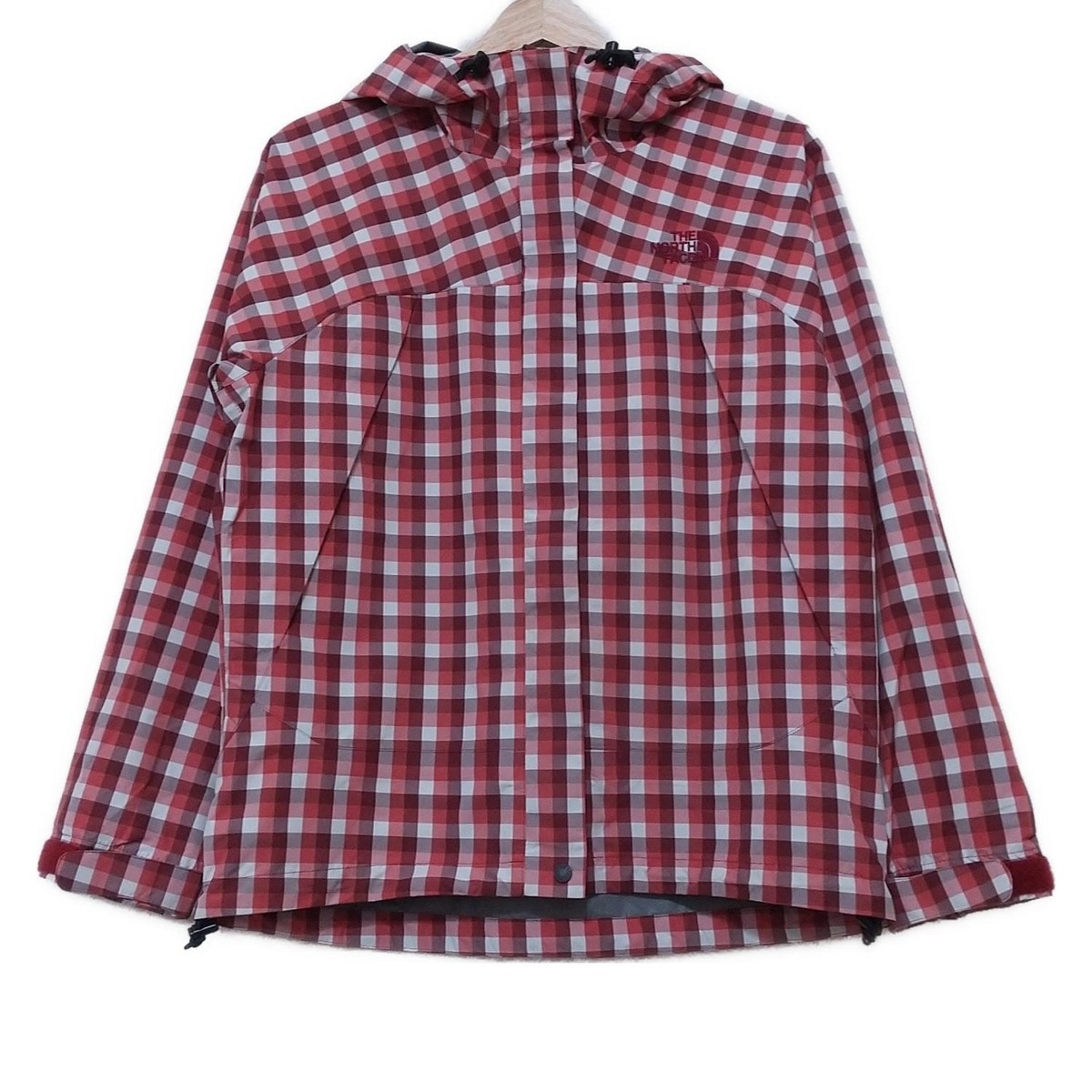 【新着】【中古】THE NORTH FACE(ノースフェイス) ブルゾン 長袖/チェック柄/ジップアップ/秋/春 レッド×白×ダークブラウン