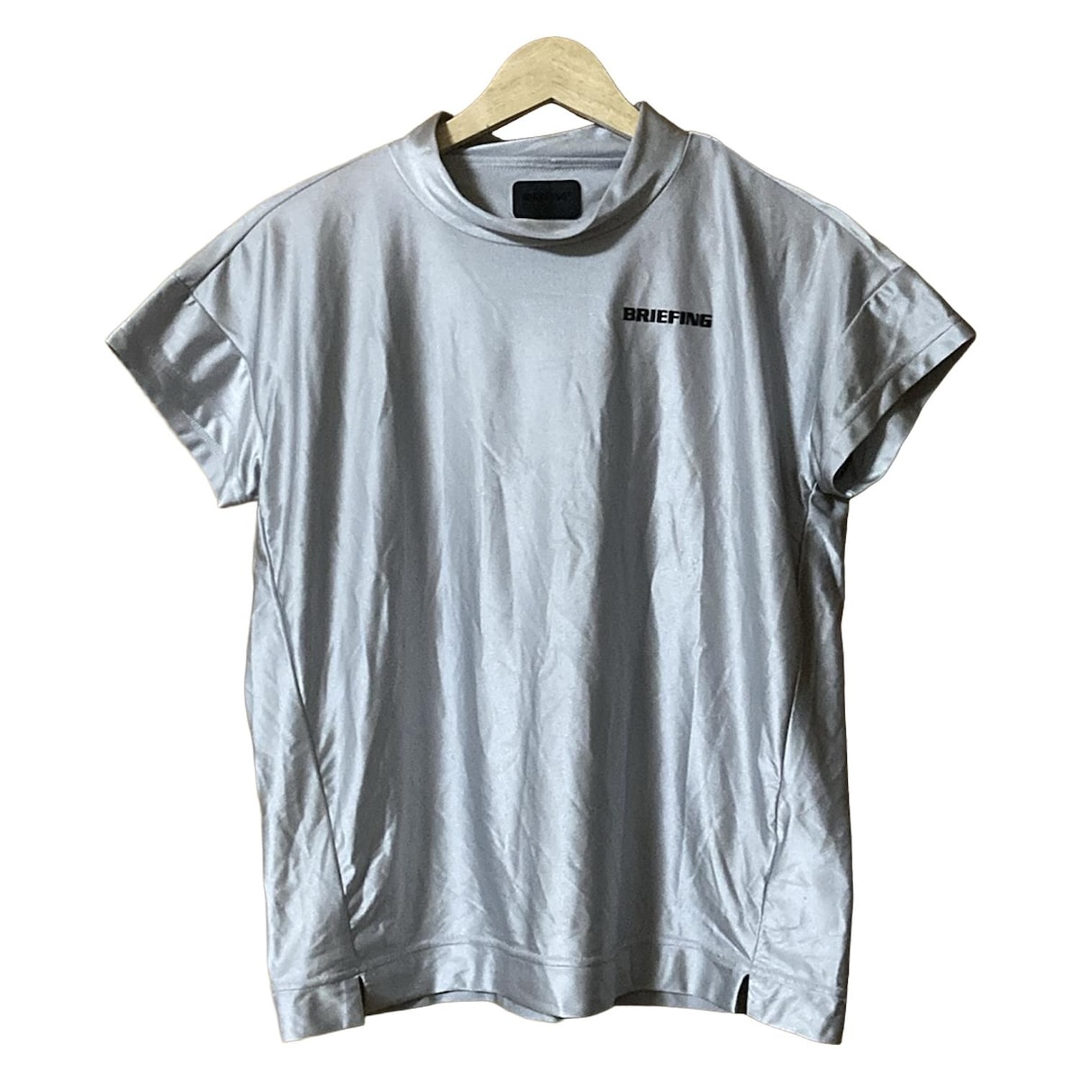 【新着】【中古】BRIEFING(ブリーフィング) 半袖カットソー ハイネック ライトグレー