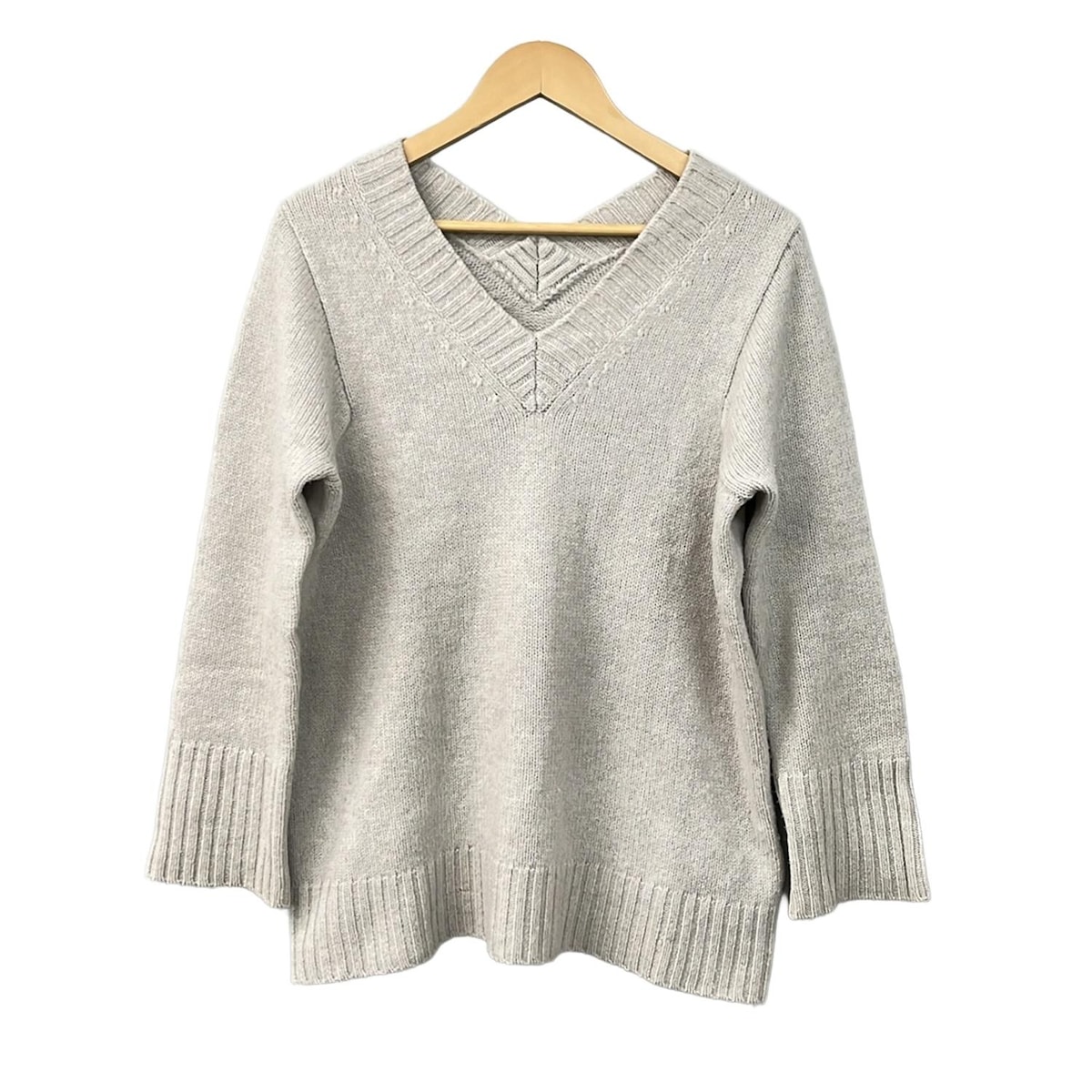 【中古】TICCA(ティッカ) 長袖セーター Vネック グレーベージュ