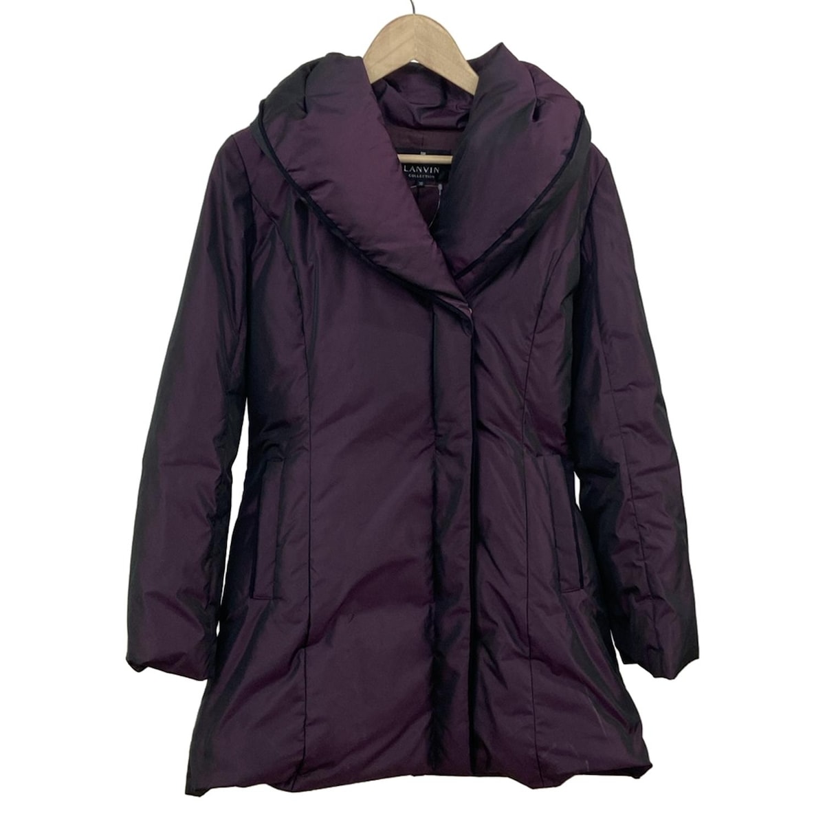 【新着】【中古】LANVIN COLLECTION(ランバンコレクション) ダウンコート 長袖/中綿/秋/冬 パープル×黒