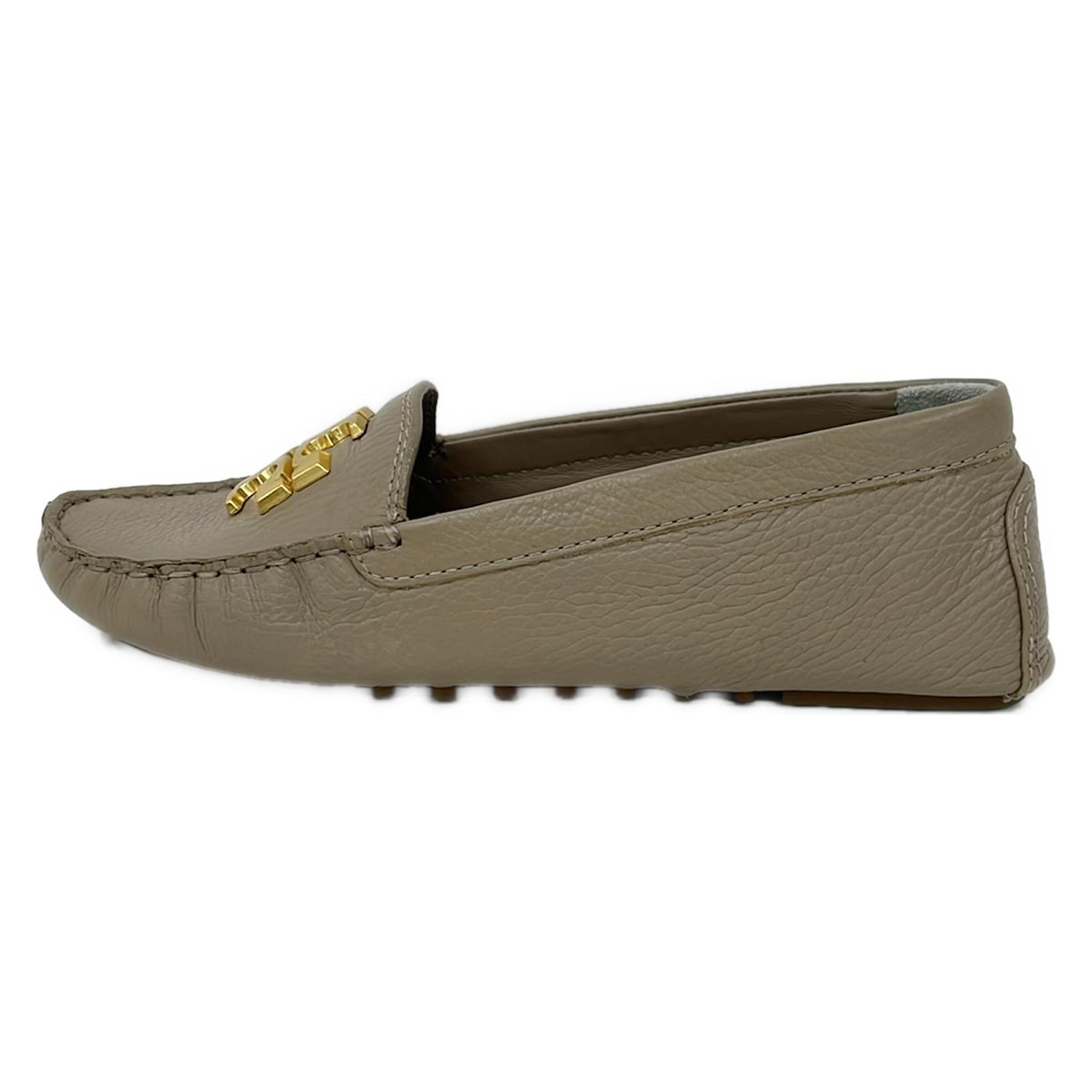 【新着】【中古】TORY BURCH(トリーバーチ) ドライビングシューズ グレーベージュ レザー