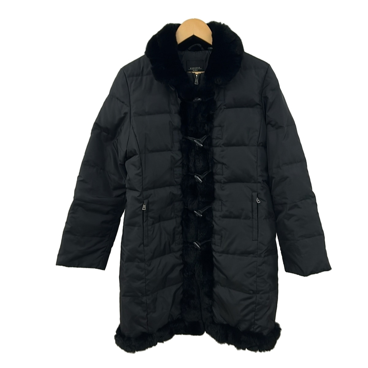 【中古】Max MaraWEEKEND(マックスマーラウィークエンド) 落ち込む厚地の外套 長袖/家兎(ラパン)/冬 黒
