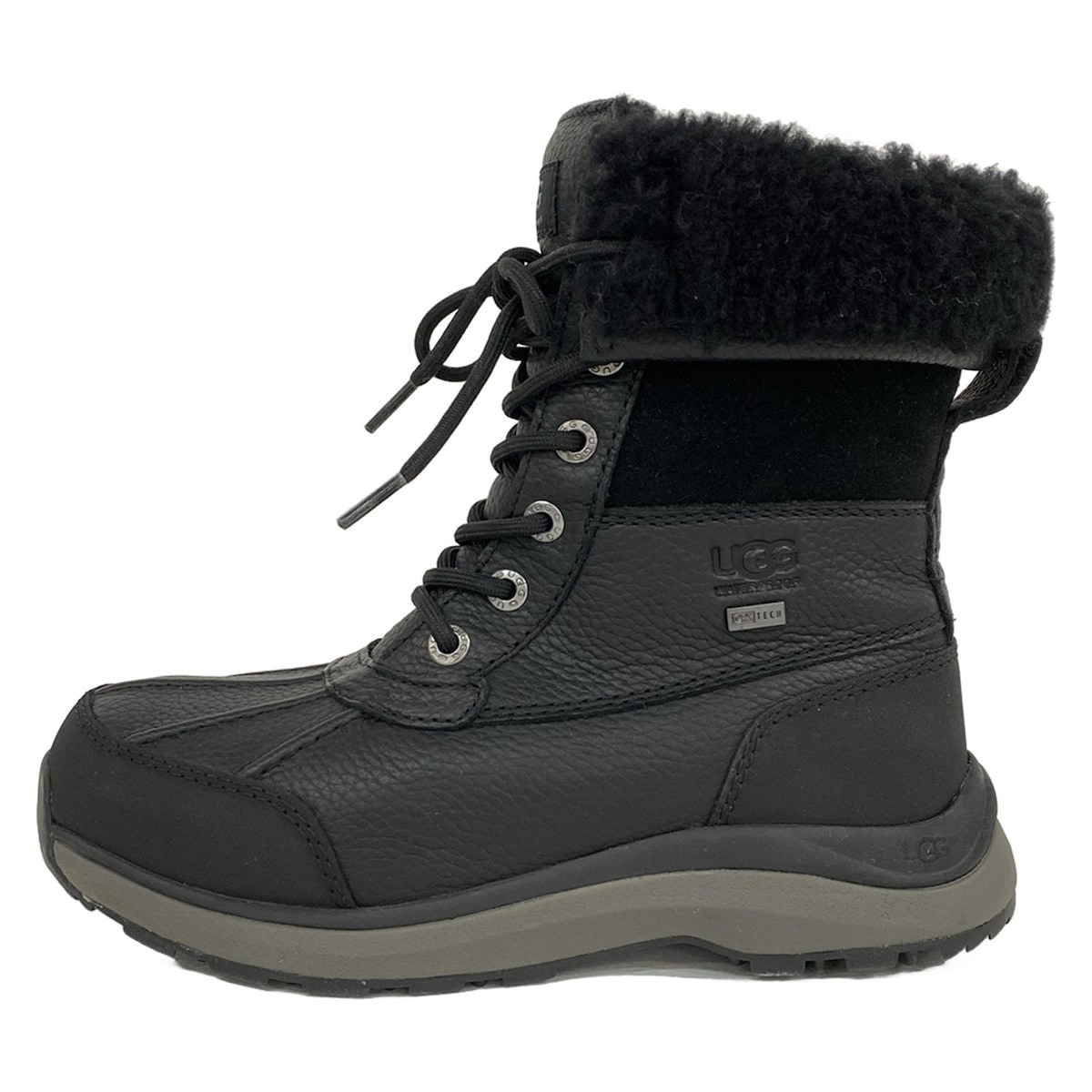 【新着】【中古】UGG(アグ) アディロンダック ブーツ3 ショートブーツ インソール取外し可 黒 レザー、ムートン