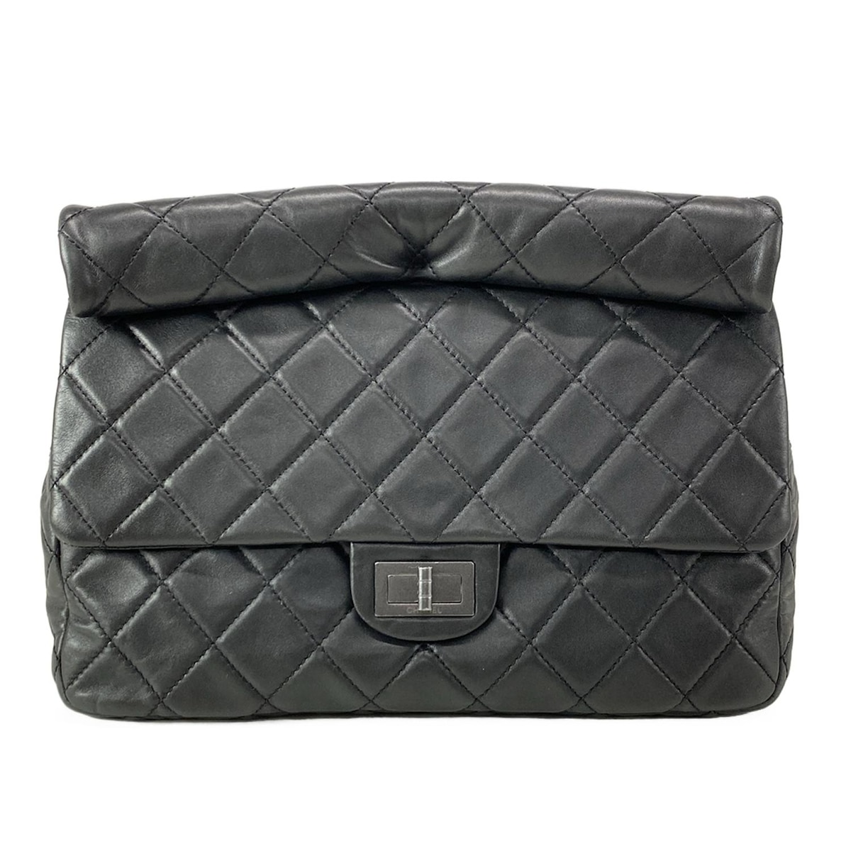 【新着】【中古】CHANEL(シャネル) 2.55/マトラッセ クラッチバッグ 黒 ラムスキン
