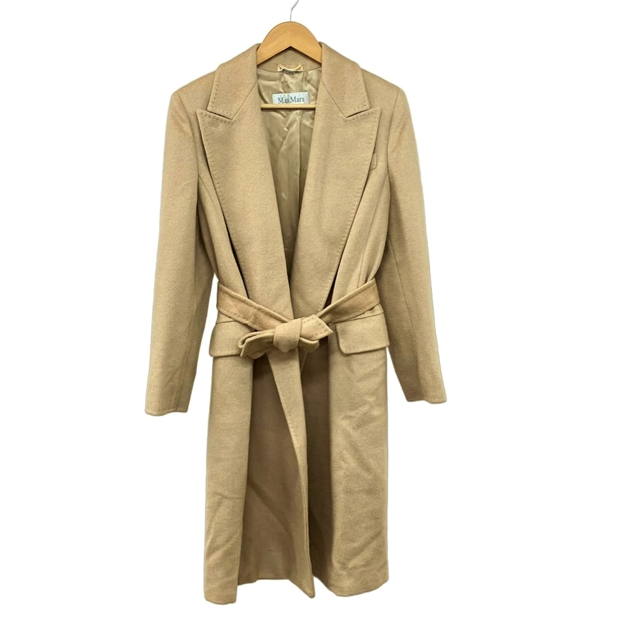 【中古】Max Mara(マックスマーラ) 厚地の外套 長袖/駱駝/秋/冬 ベージュ レディースファッション-コート・ジャケット