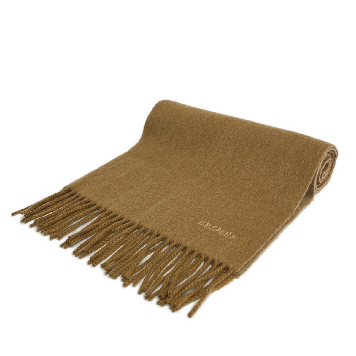 楽天市場】エルメス マフラー ベージュ 無地 ロゴ ABランク レディース