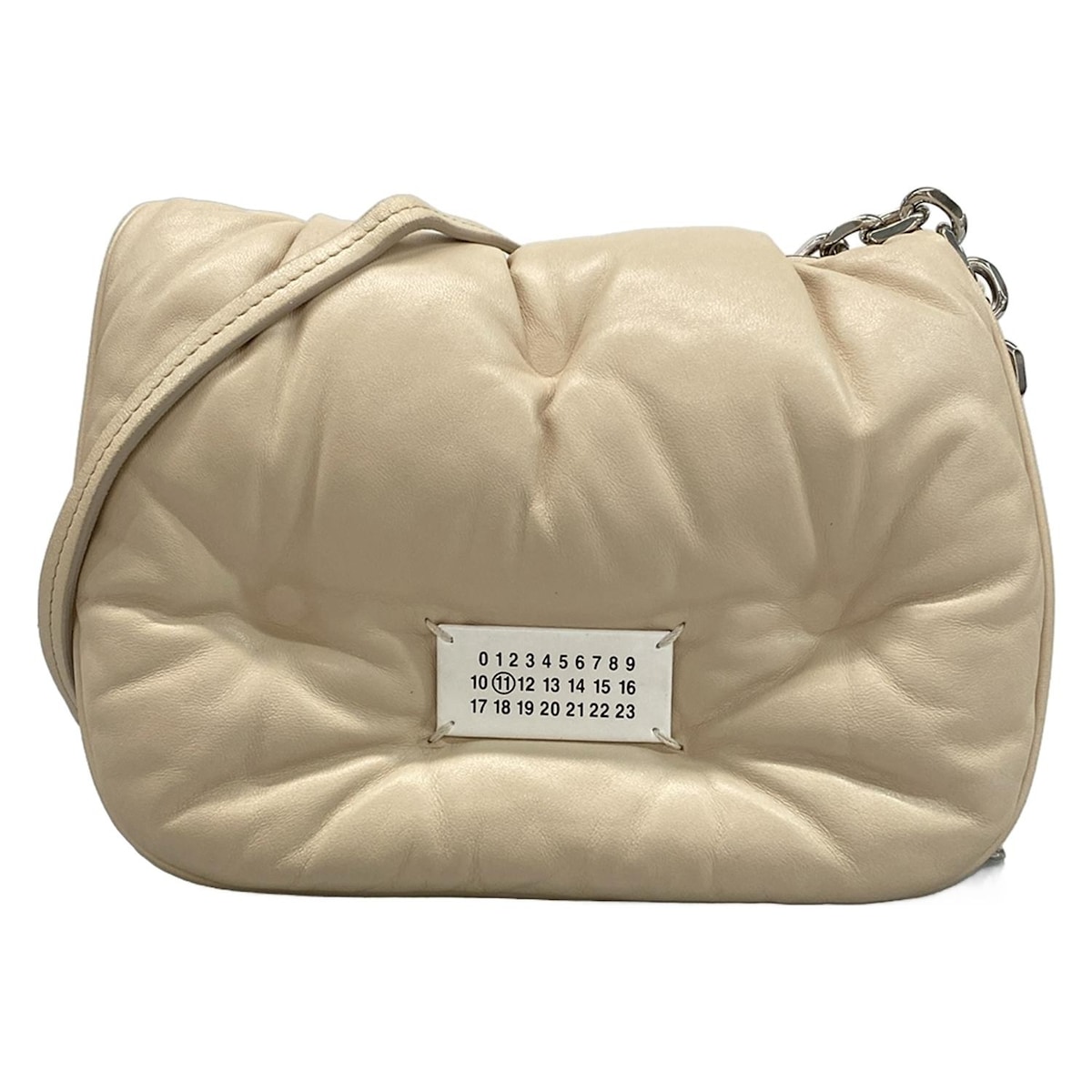 【中古】Maison Margiela(メゾンマルジェラ) ショルダーバッグ /2021年チェーンショルダー ベージュ レザー