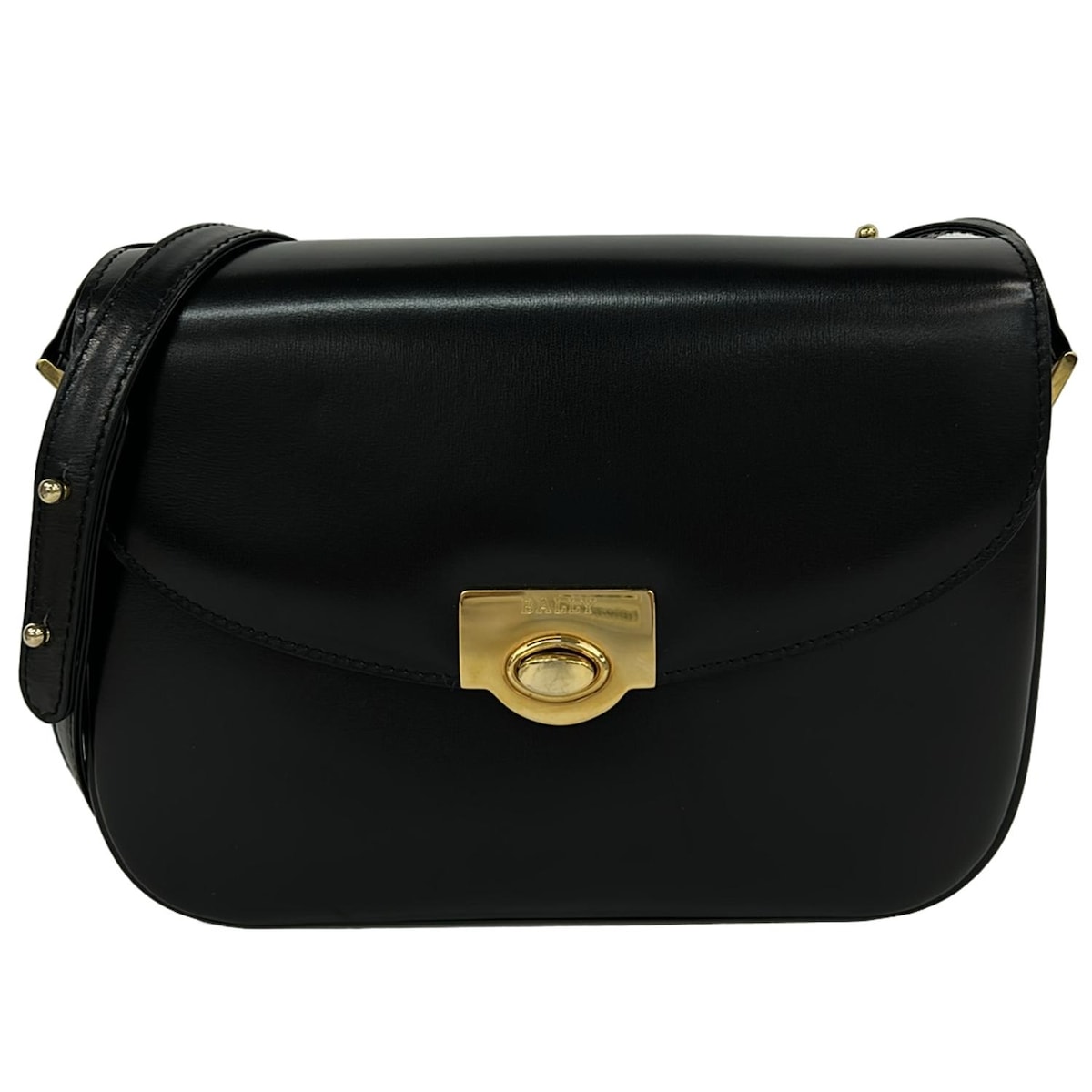 【中古】BALLY(バリー) ショルダーバッグ 黒 レザー