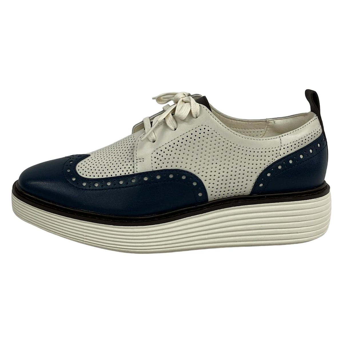 【新着】【中古】COLE HAAN(コールハーン) シューズ 白×ダークネイビー×黒 レザー