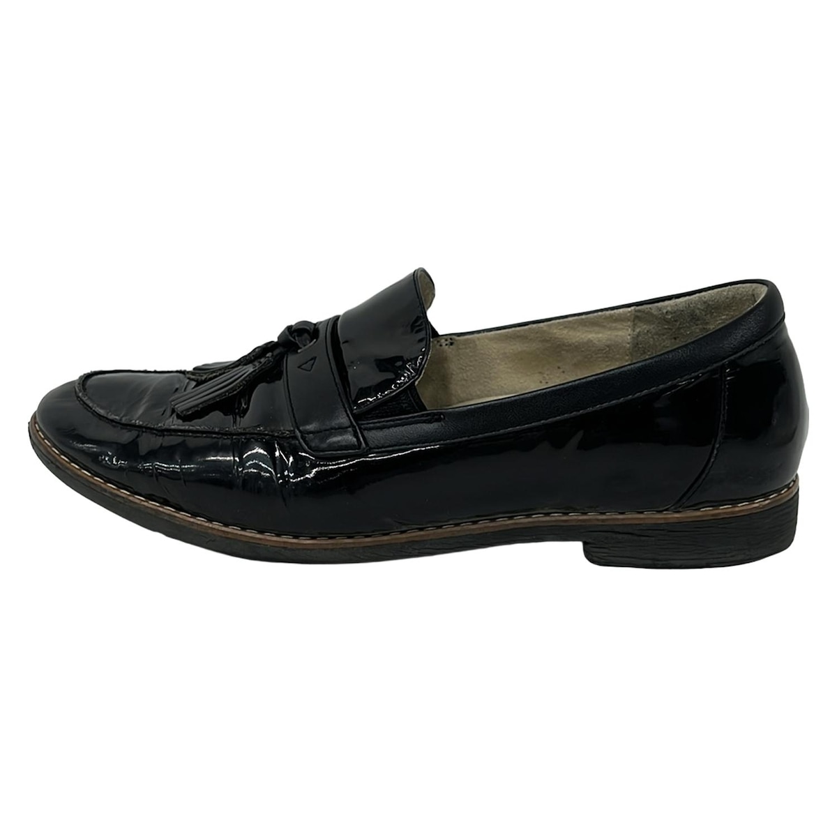 【新着】【中古】pedala(ペダラ) ローファー タッセル 黒 レザー