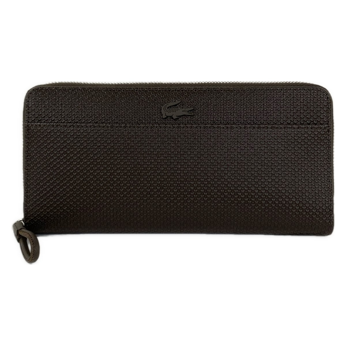【新着】【中古】Lacoste(ラコステ) 長財布 ラウンドファスナー ダークブラウン レザー
