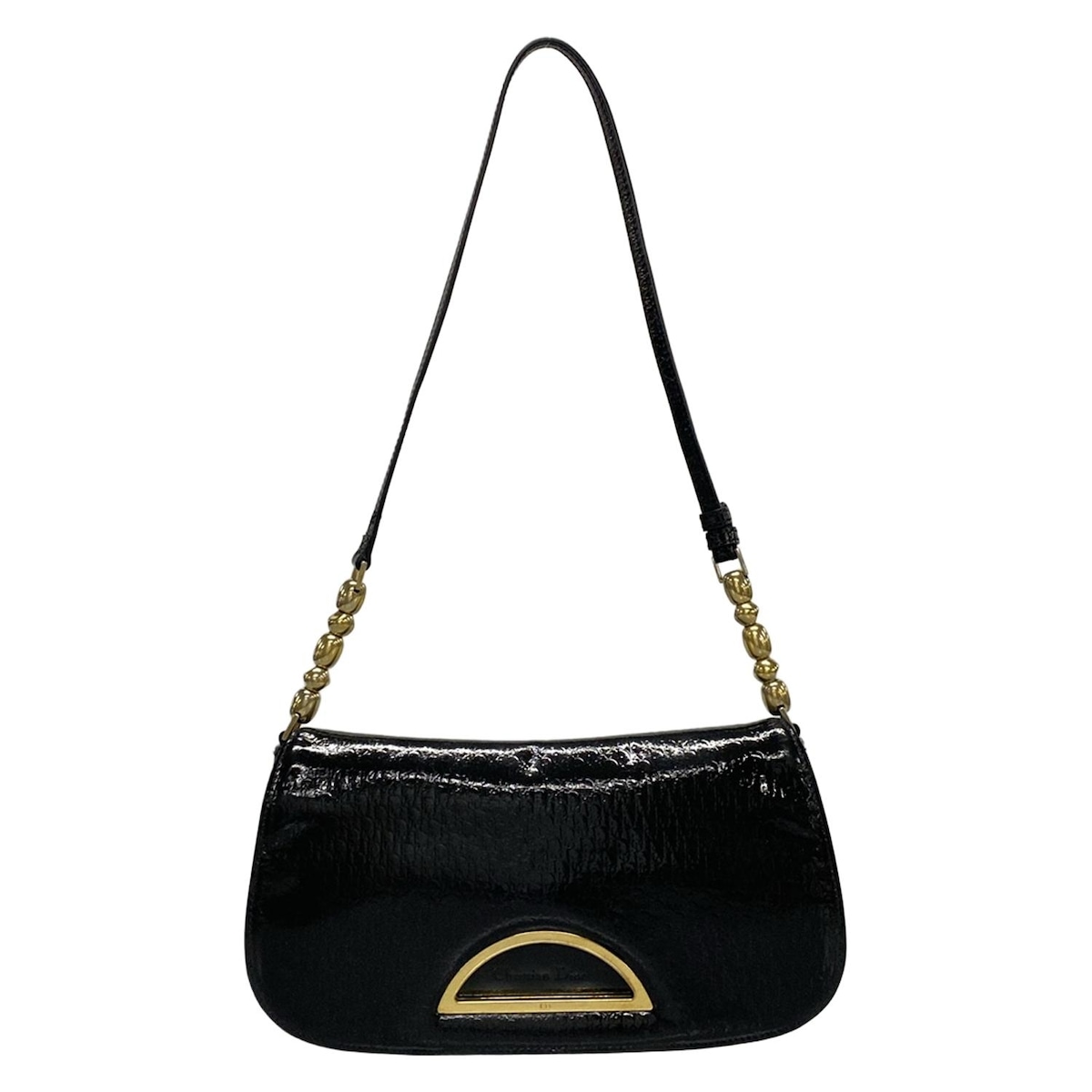 【新着】【中古】DIOR/ChristianDior(クリスチャンディオール/ディオール) マリスパール,トロッター ショルダーバッグ 黒 なめし革