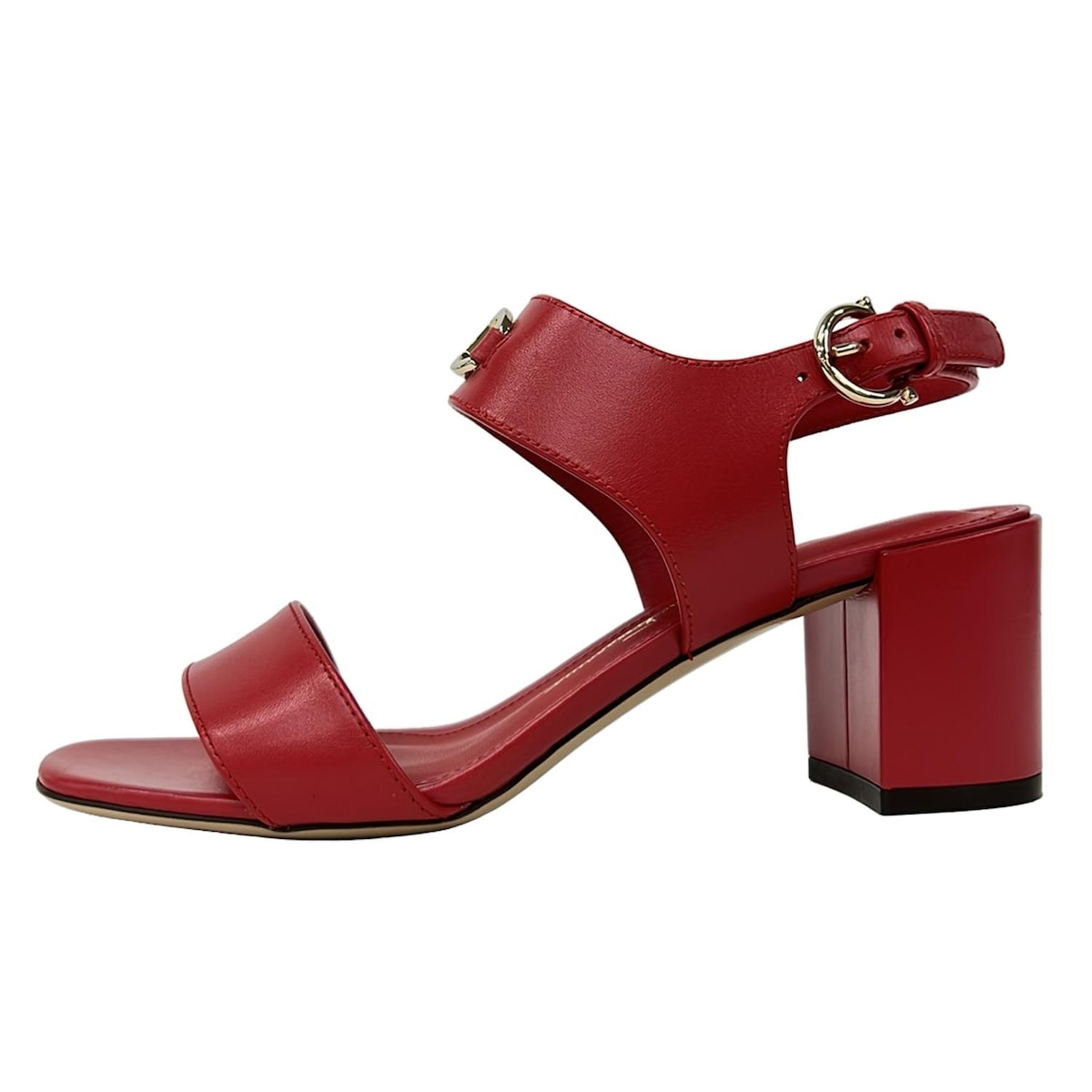 【新着】【中古】FERRAGAMO/SalvatoreFerragamo(サルバトーレフェラガモ) サンダル ガンチーニ レッド レザー