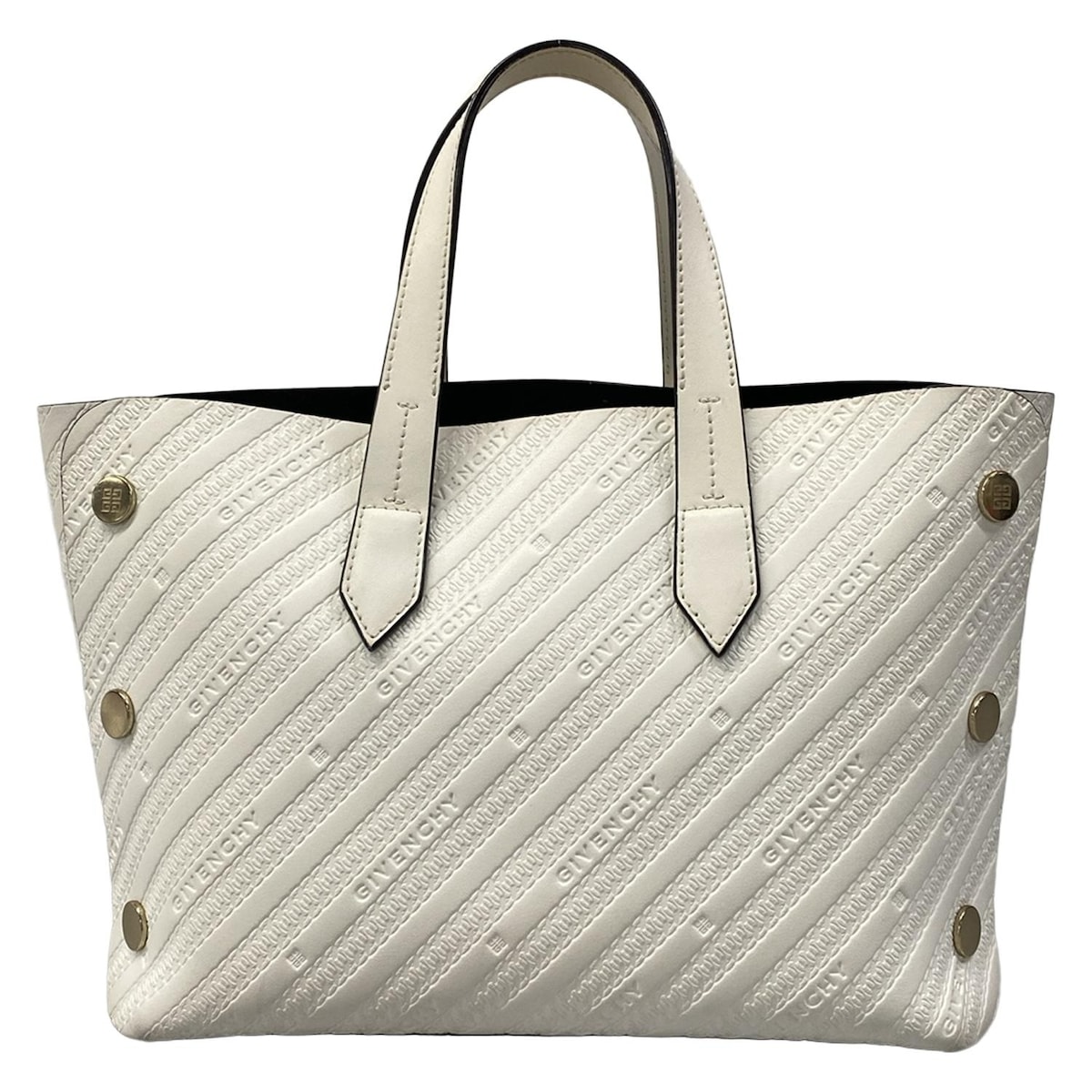 【中古】GIVENCHY(ジバンシー) ボンドミニショッパー トートバッグ 型押し加工 白 レザー 33,703円