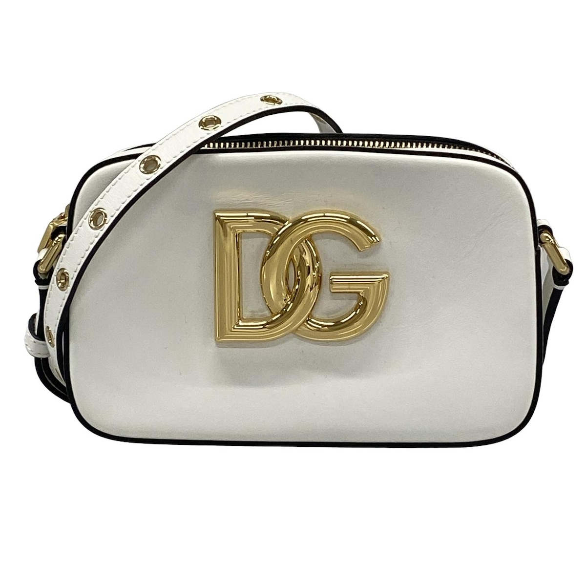 【中古】DOLCE\u0026GABBANA(ドルチェアンドガッバーナ) ショルダーバッグ 白 なめし革