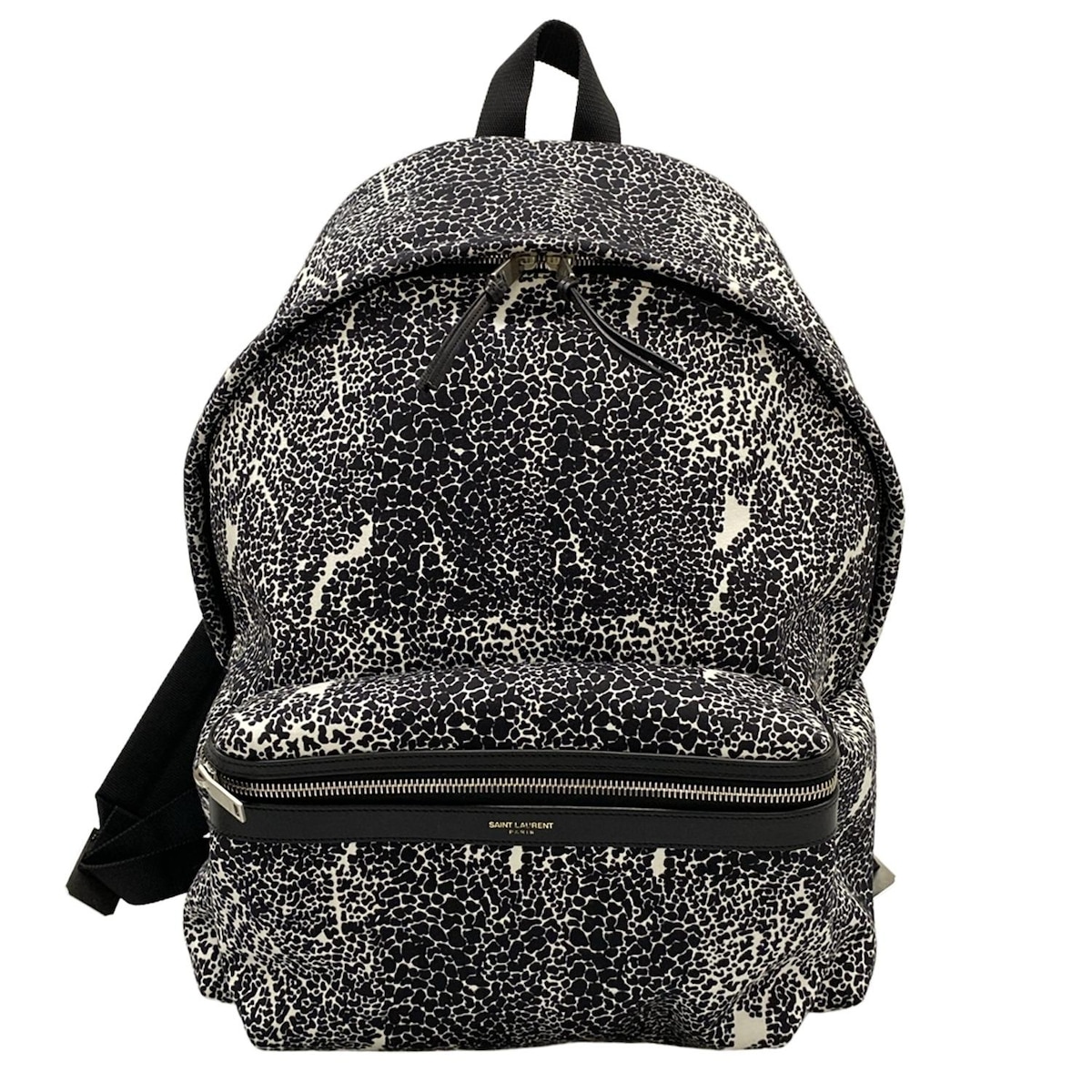 【中古】SAINT LAURENT PARIS(サンローランパリ) クラシックハンターバックパック 背嚢 黒×白