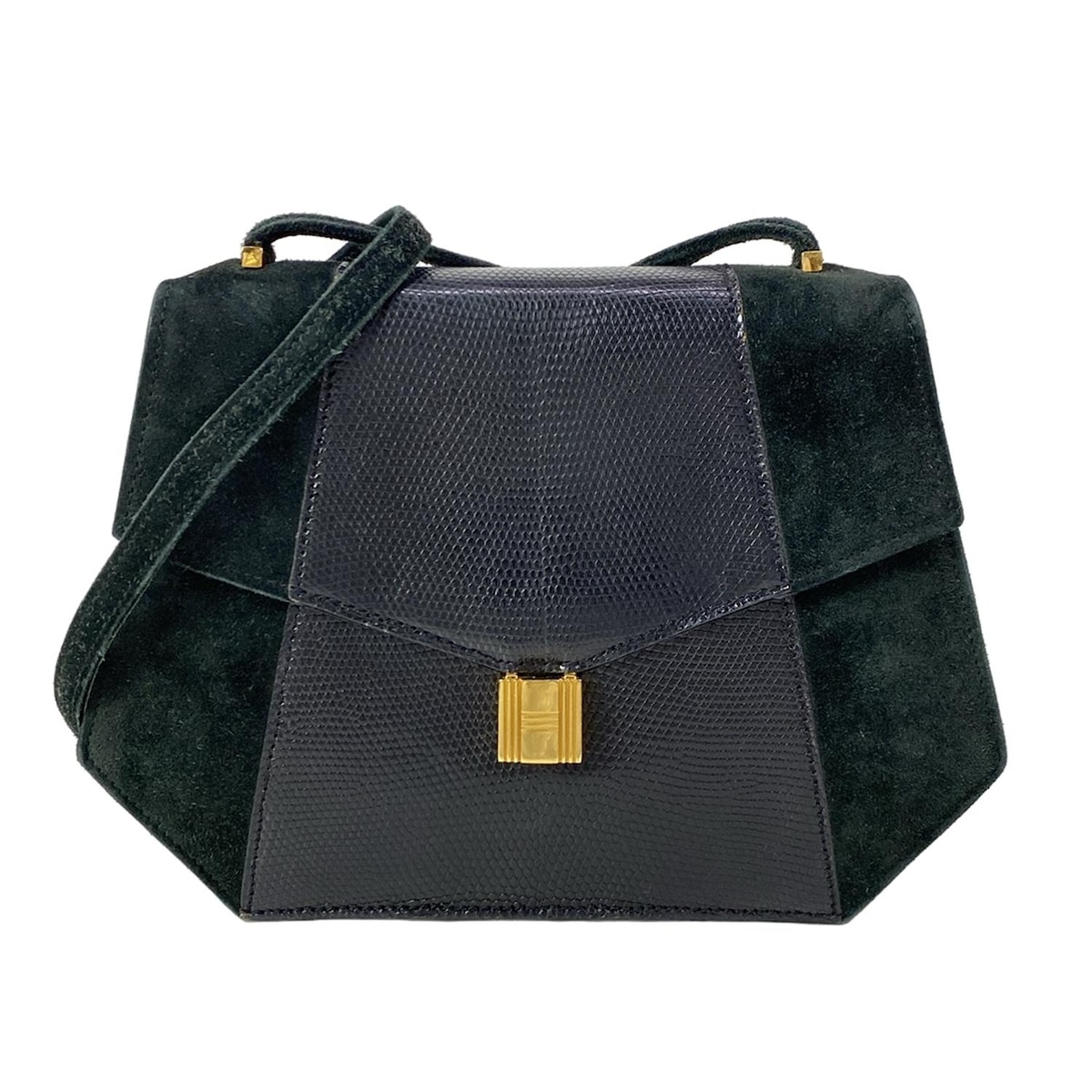 【中古】HERMES(エルメス) ラプソディ ショルダーバッグ カデナ/ゴールド金具 黒