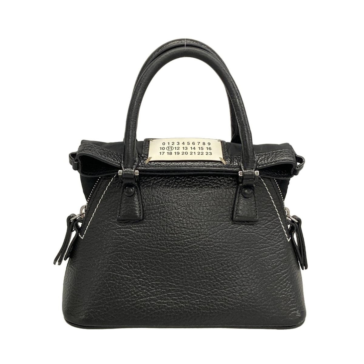 【中古】Maison Margiela(メゾンマルジェラ) 5AC マイクロ ハンドバッグ 黒 レザー