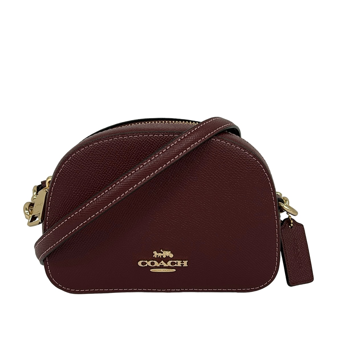 【新着】【中古】COACH(コーチ) ミニ セレナ クロスボディ ショルダーバッグ ボルドー レザー